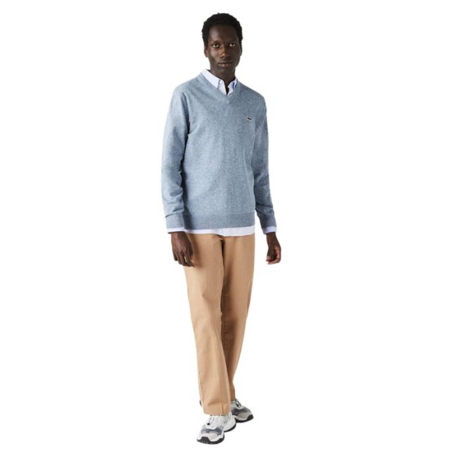 Jersey Lacoste de hombre en algodón ecológico con cuello V