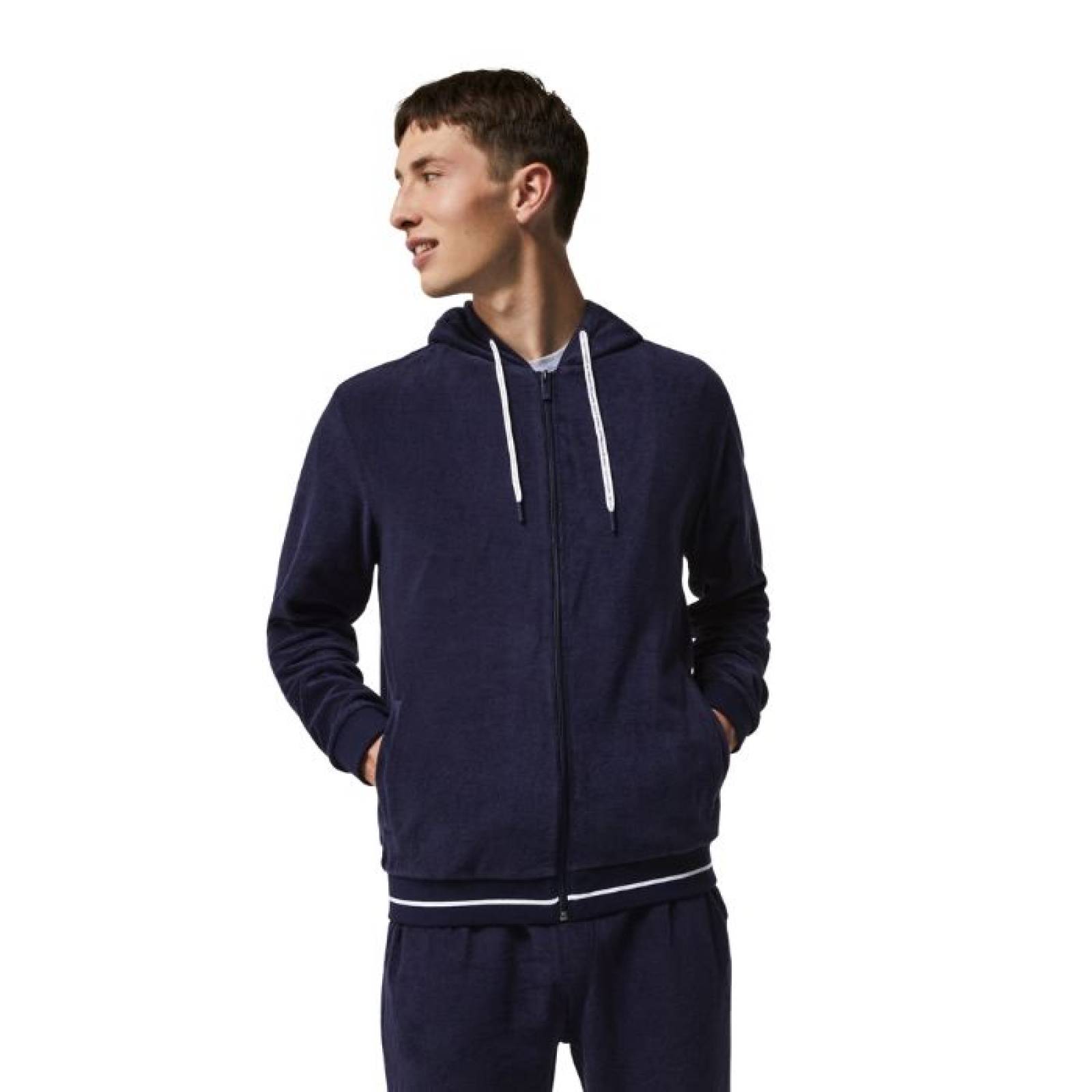 Lacoste Sudadera de hombre frote con cremallera Longue