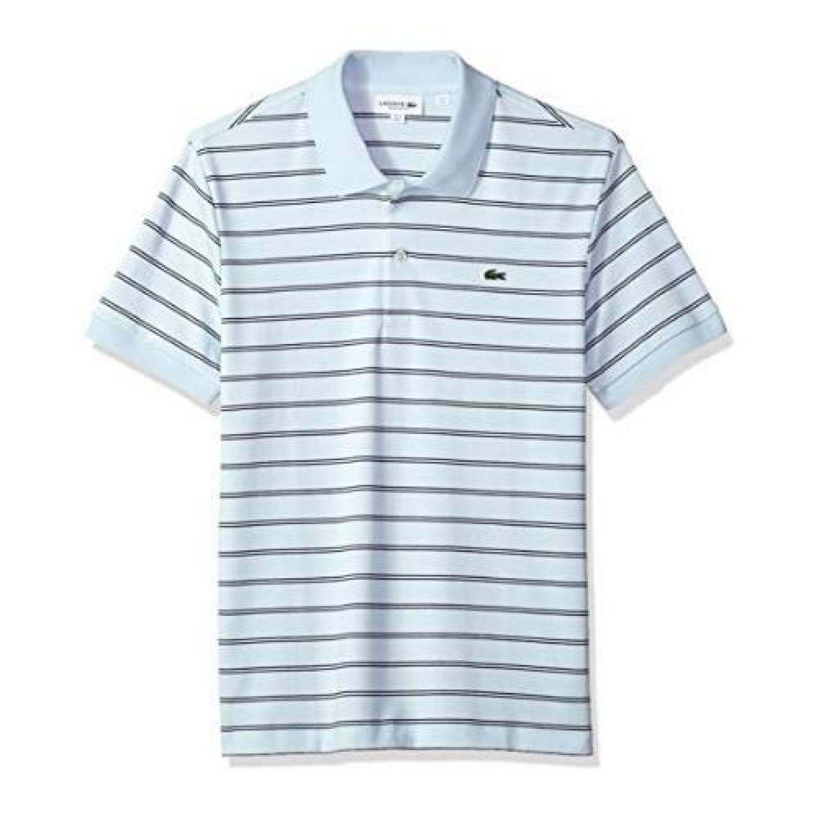 Lacoste Polo de manga corta a rayas Pima Interlock de ajuste regular para hombre
