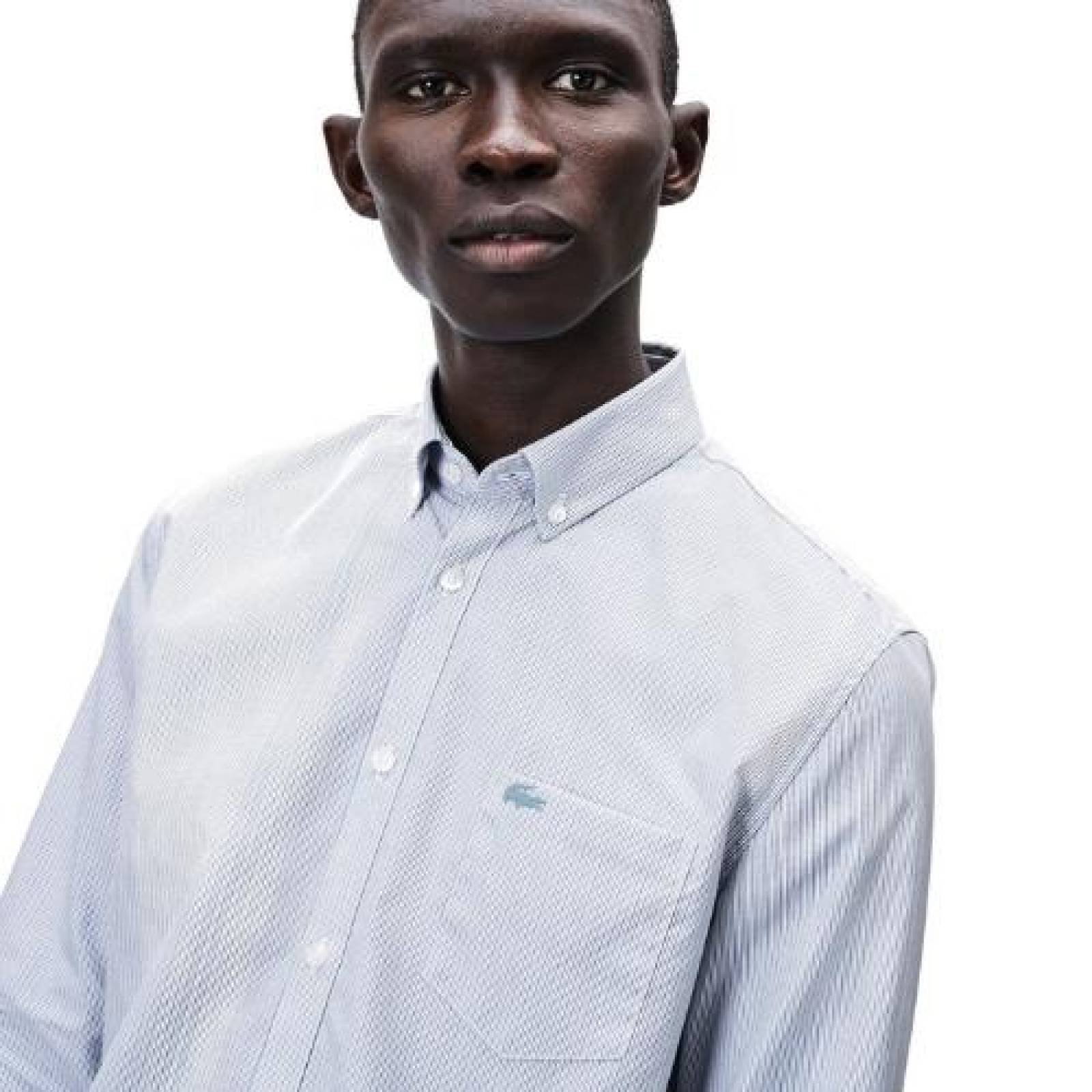 Lacoste Camisa de manga larga para hombre Regular Fit