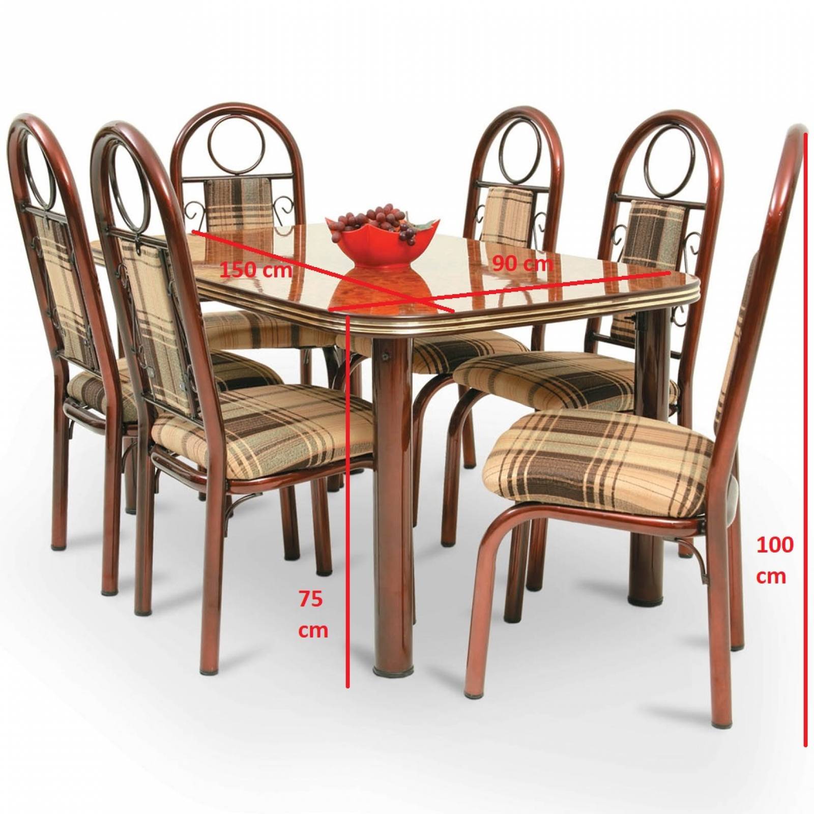 Comedor Bélgica 6 Sillas Tubular con cubierta de formica