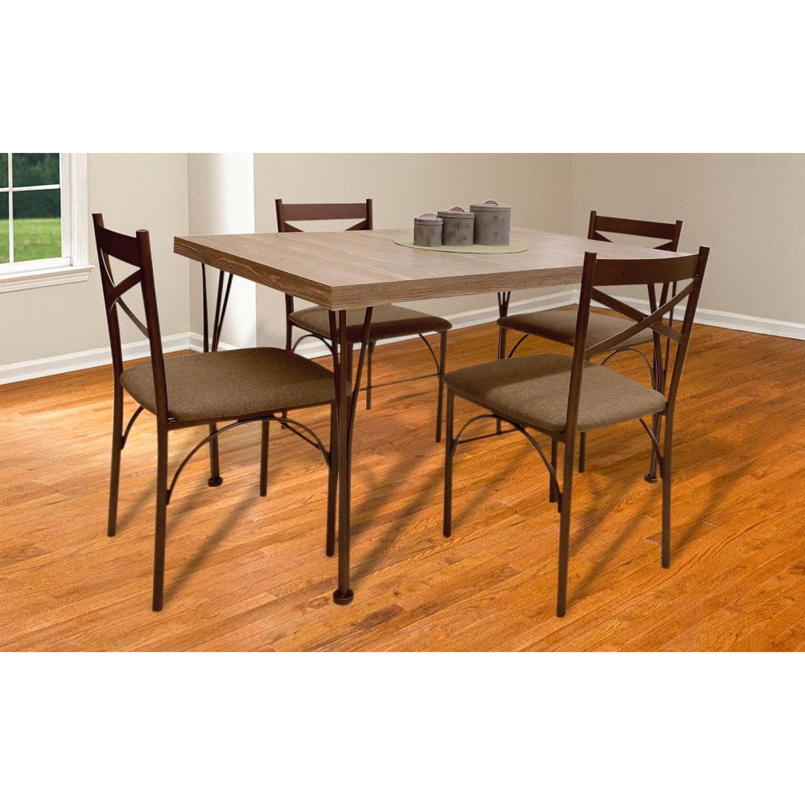 Comedor Mati 4 Sillas Tubular y Cubierta de Formica