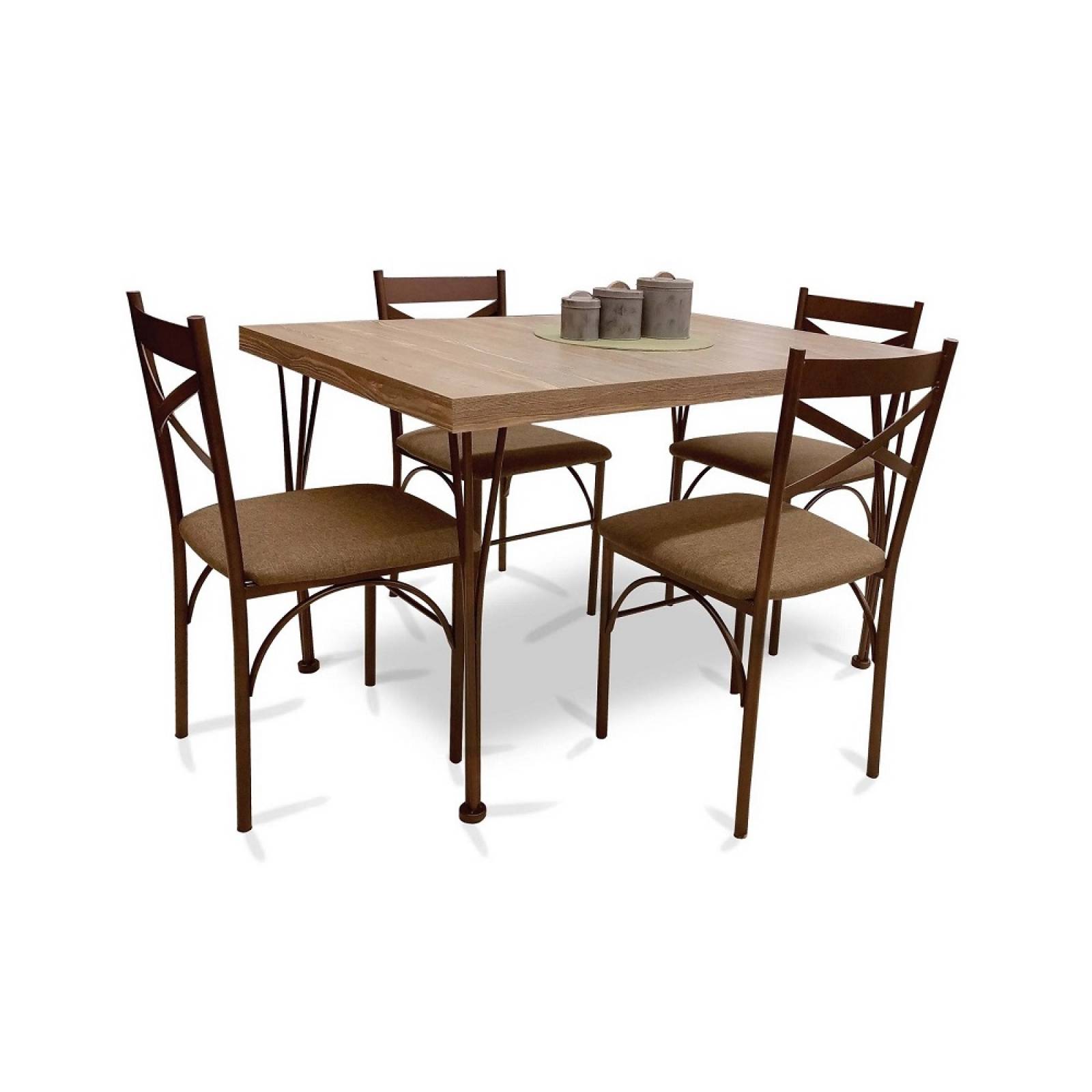 Comedor Mati 4 Sillas Tubular y Cubierta de Formica