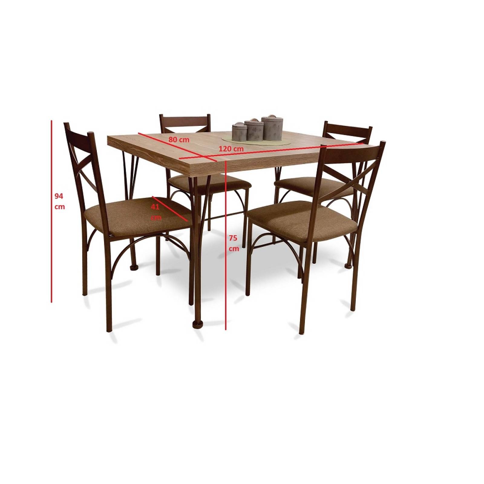 Comedor Mati 4 Sillas Tubular y Cubierta de Formica