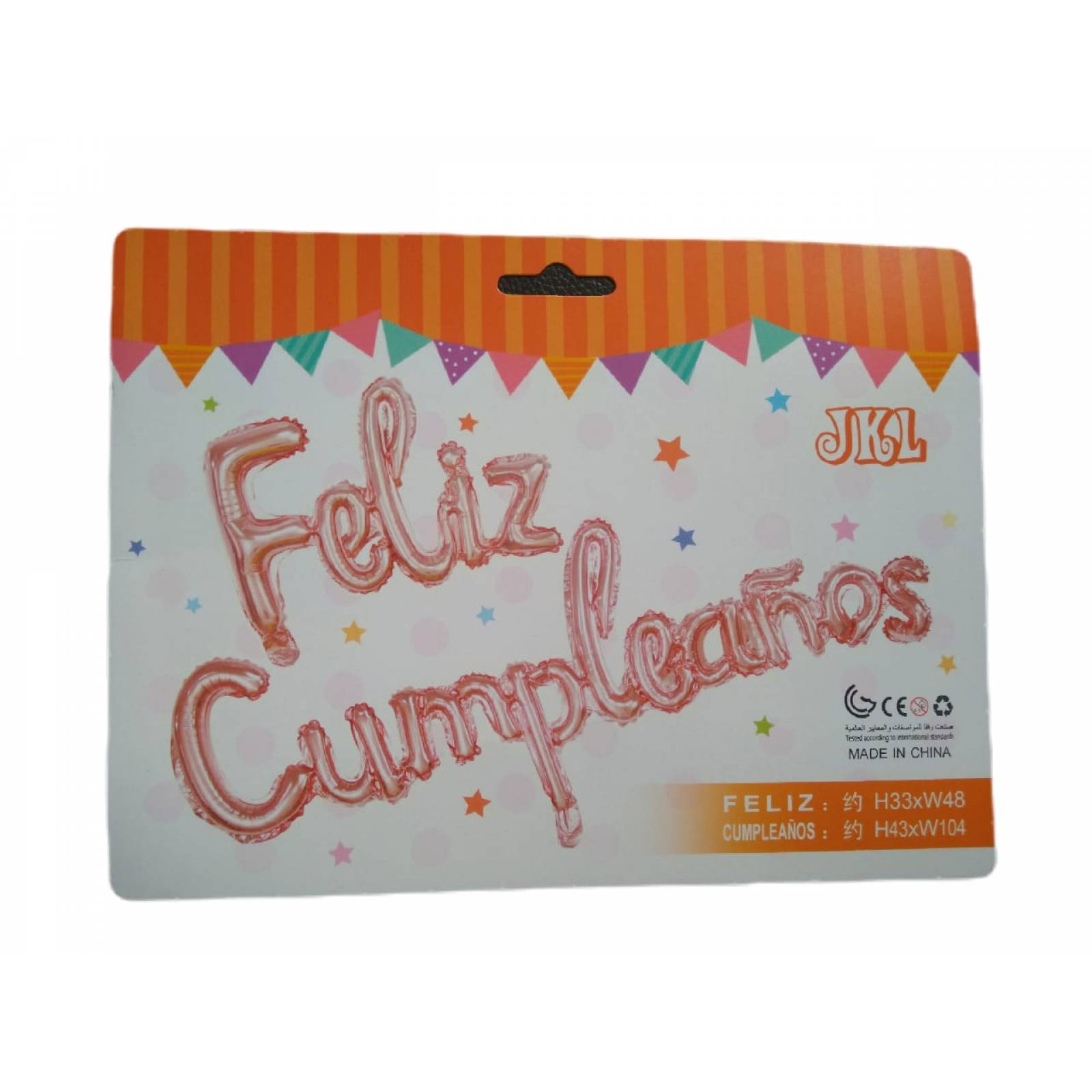 Globos De Letra Metalicos Feliz Cumpleaños Rosa Cursivo.