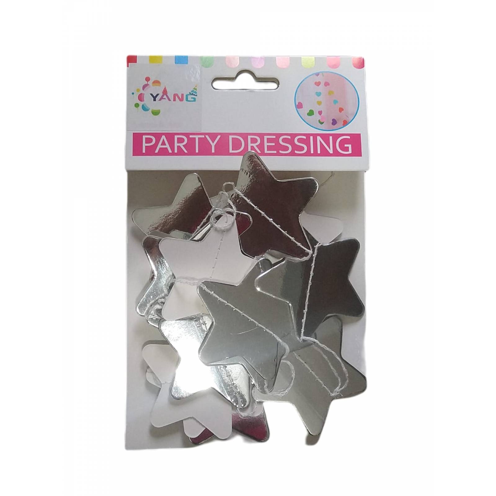 Guia de Banderines Banner Estrellas Plateada de Fiestas Deco.