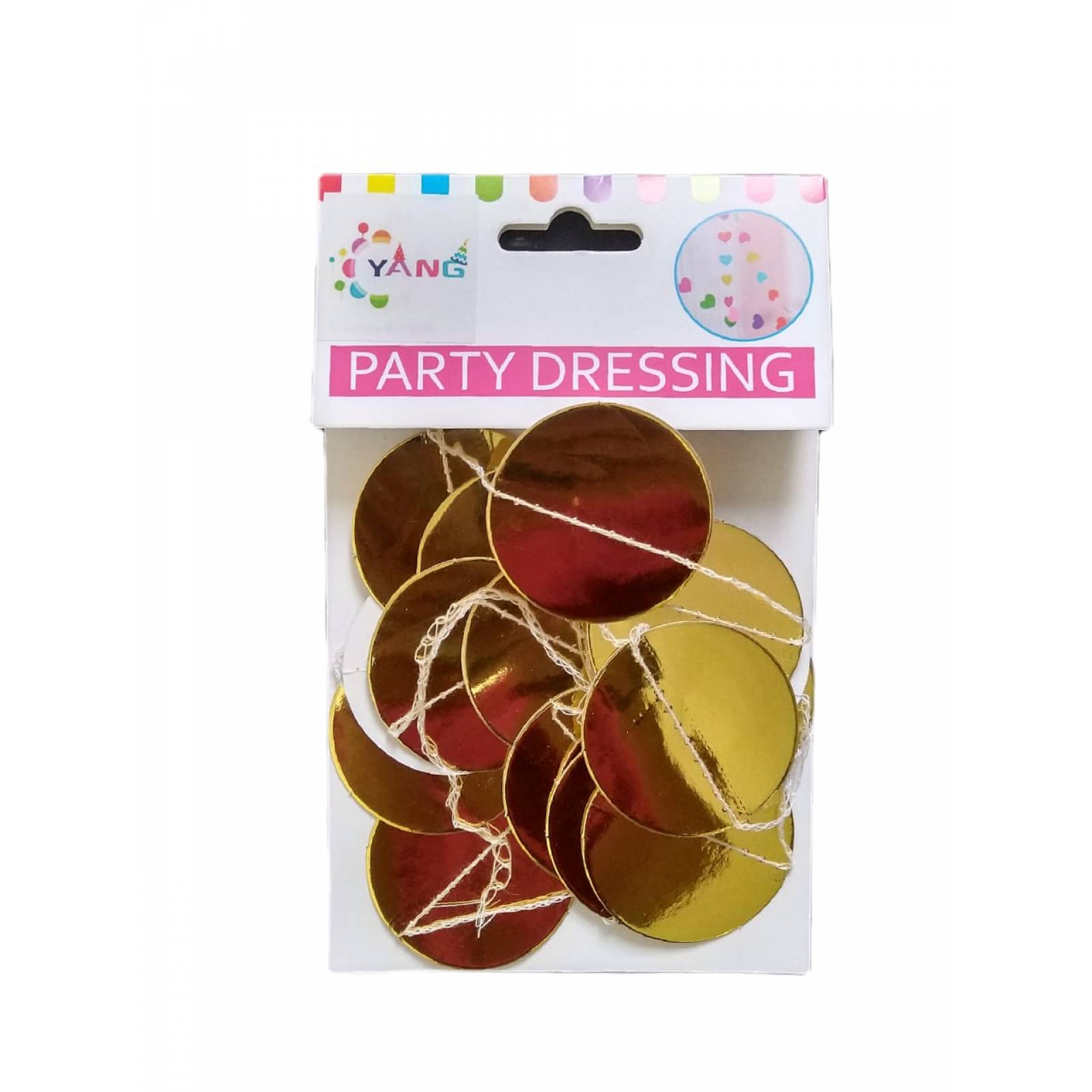 Guia De Banderines Banner Circulo Dorado Fiestas Decorativo.