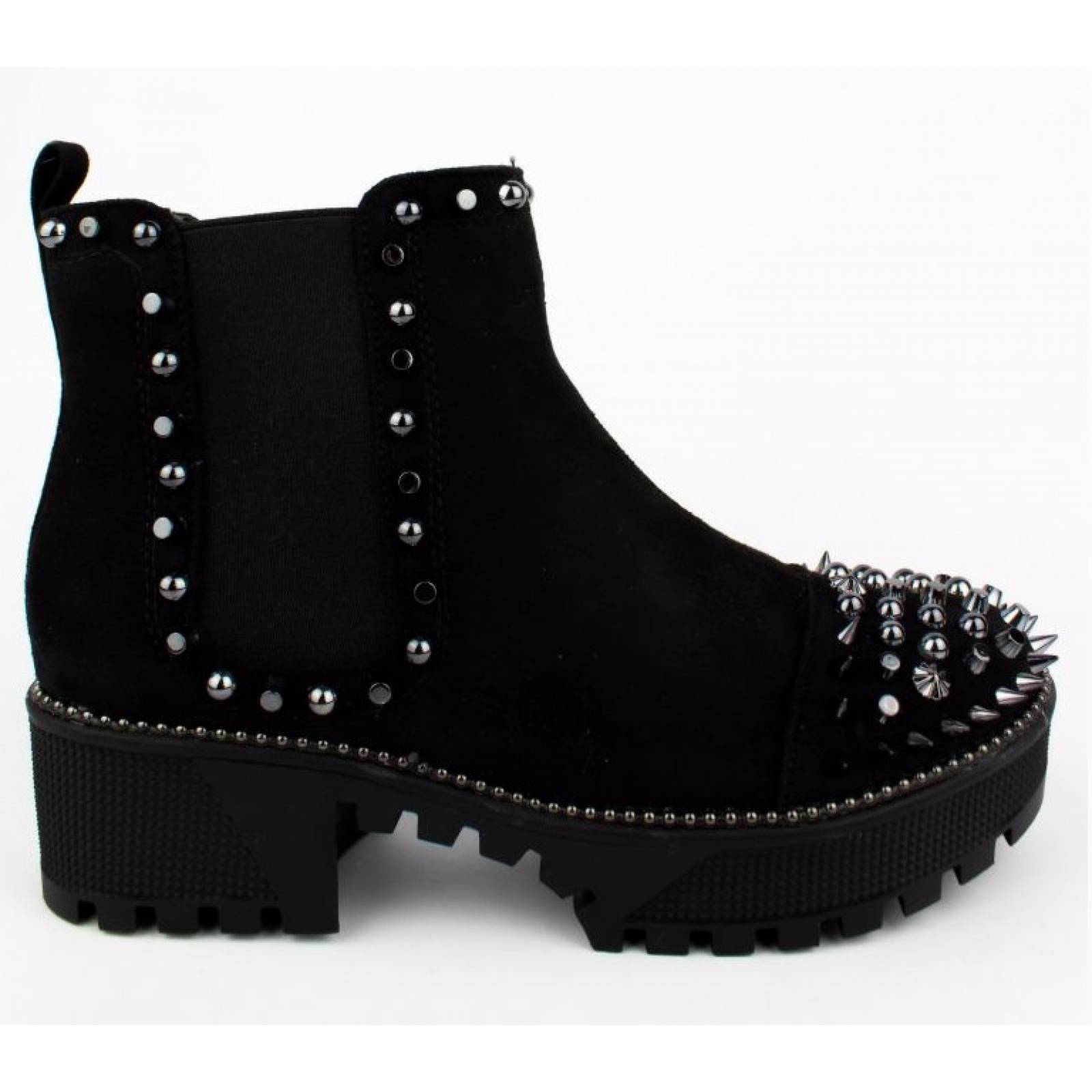 Botin con estoperoles Casual para Dama Hanna MX Spiky Black Silver