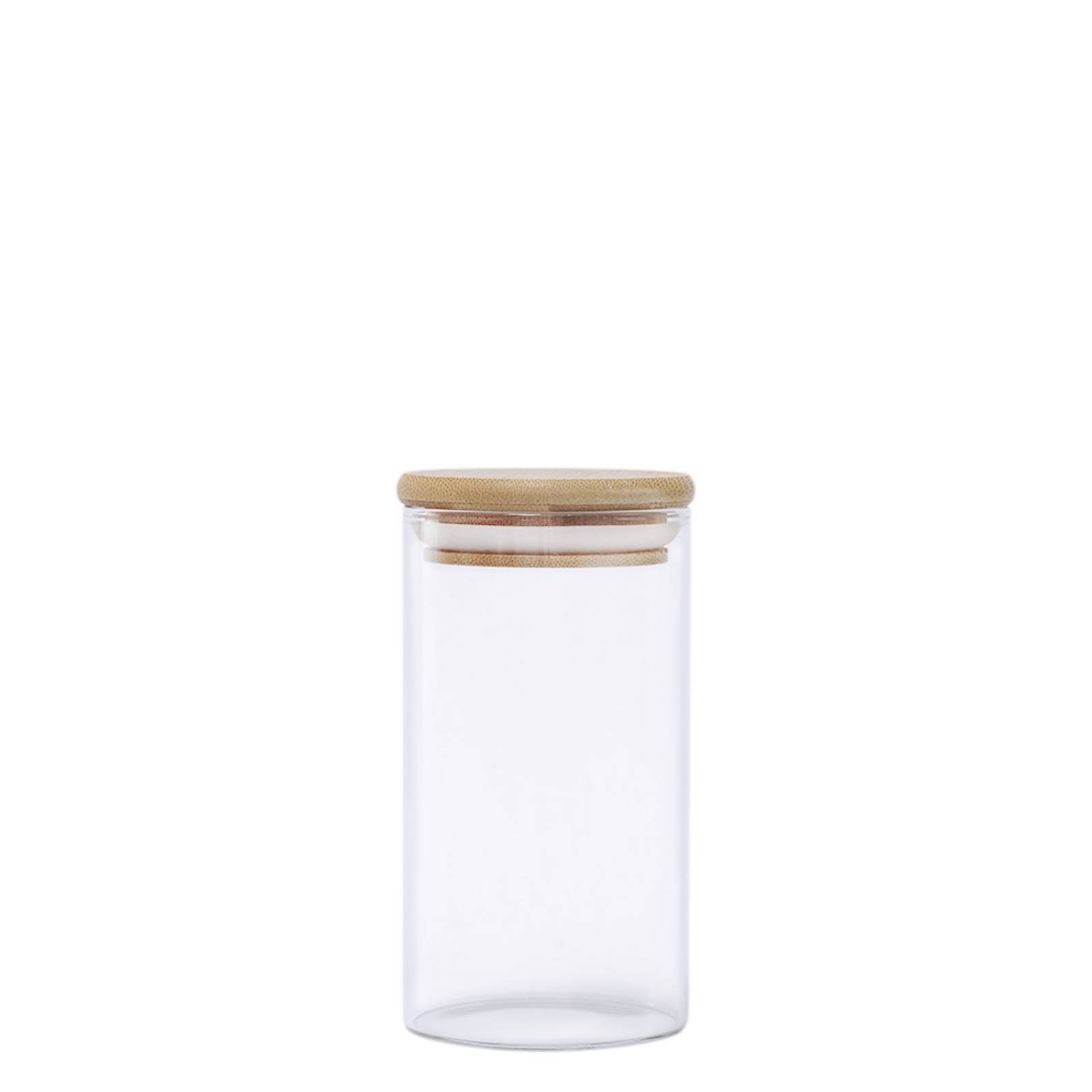 4 pz Frascos Especieros De Vidrio Con Tapa De Bamboo 230 Ml