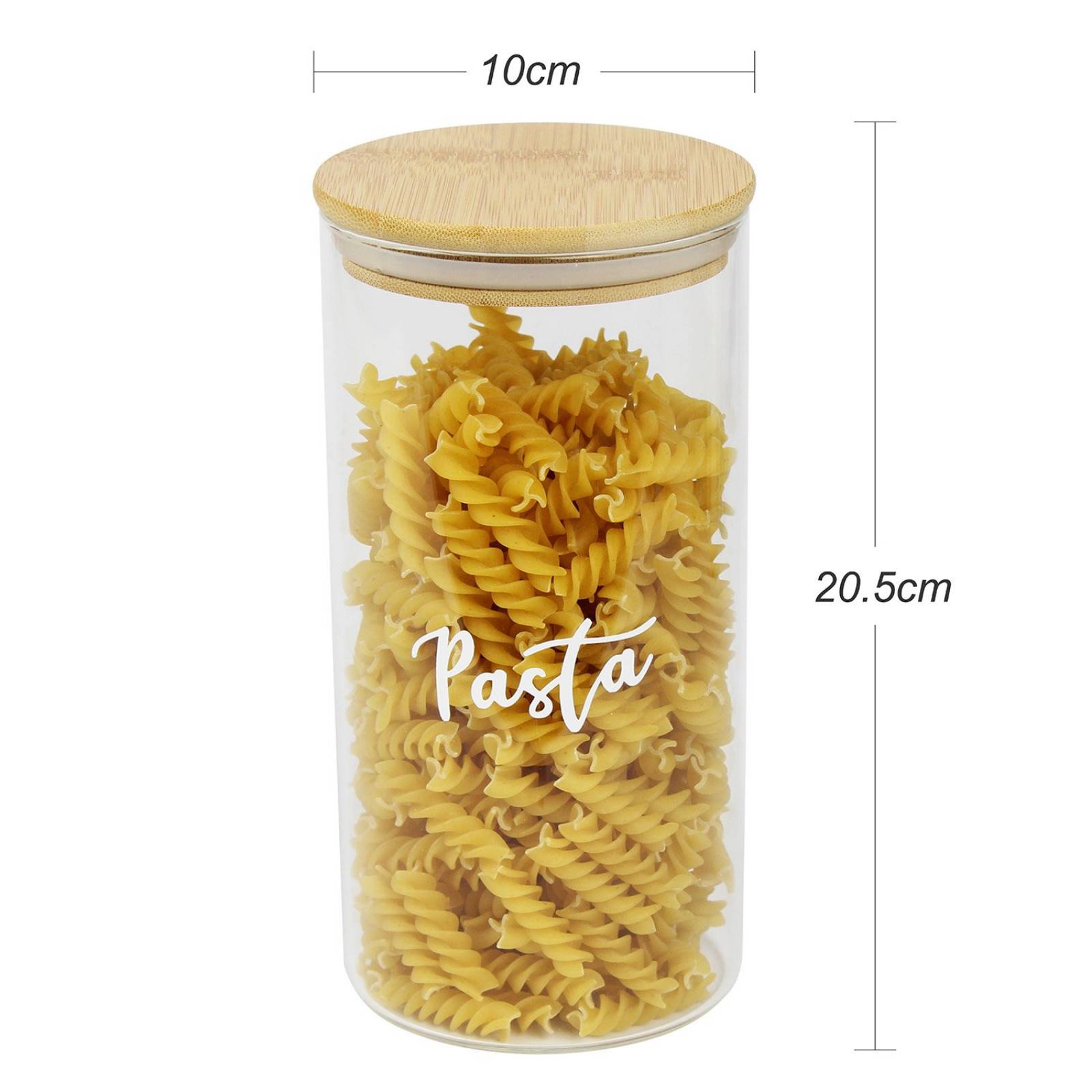 6 pz Frascos Especieros de Vidrio Con Tapa De Bamboo 1 Litro