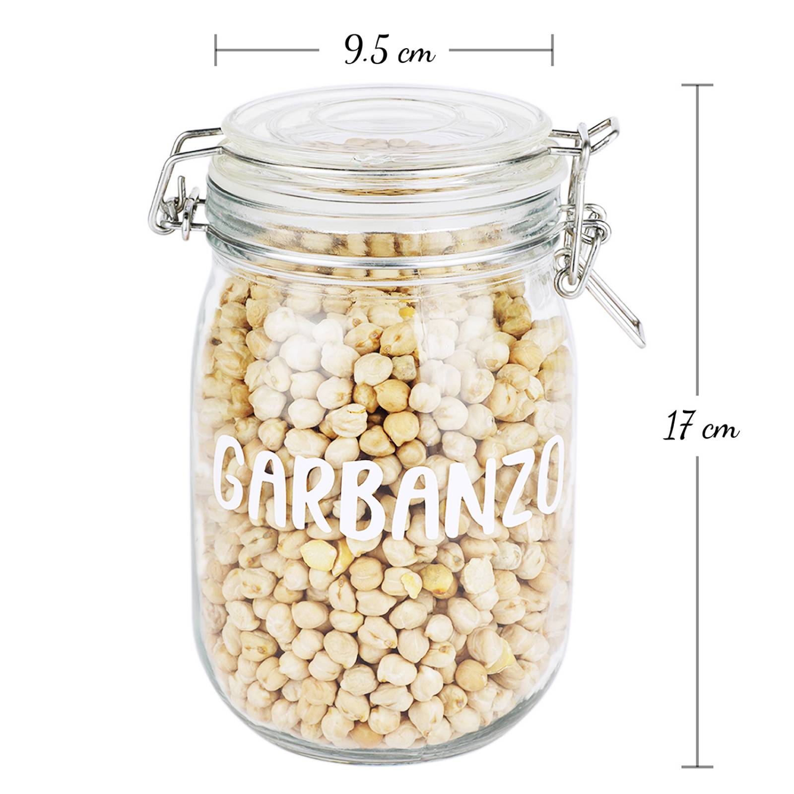 2 Frascos Especieros de Vidrio Hermetico con Broche 1 Litro