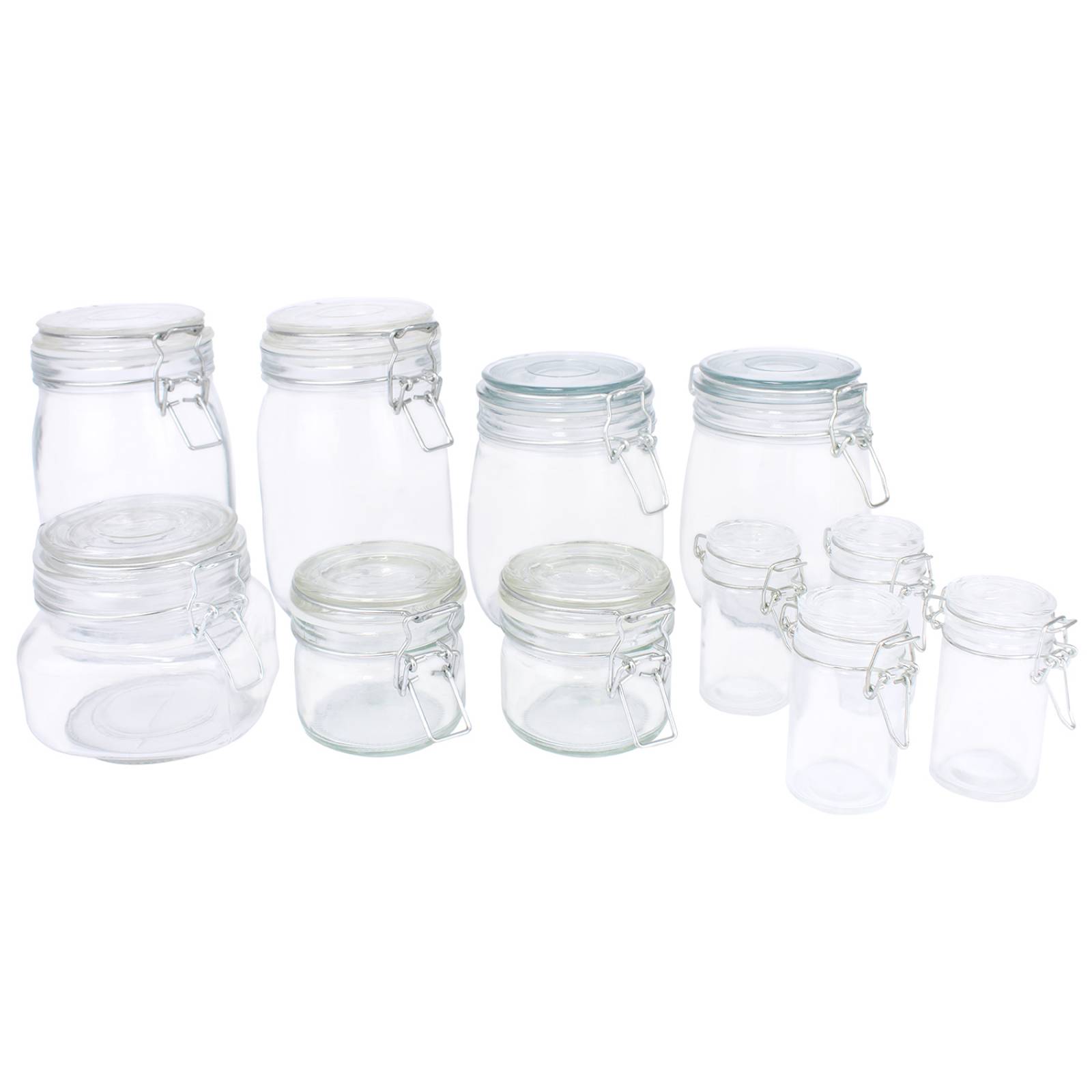 Set Kit Frascos Especieros de Vidrio Hermetico con Broche Mix