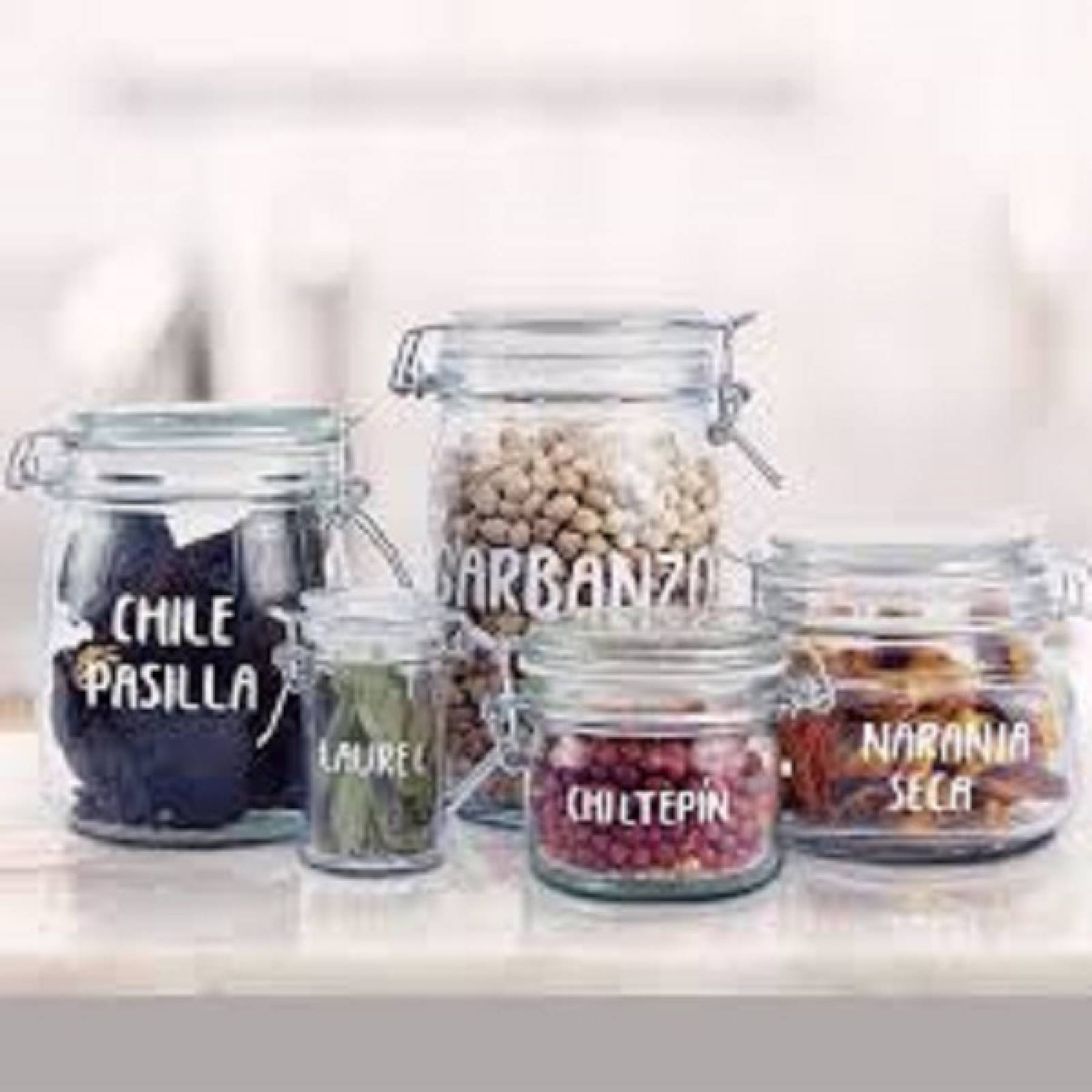 Set Kit Frascos Especieros de Vidrio Hermetico con Broche Mix