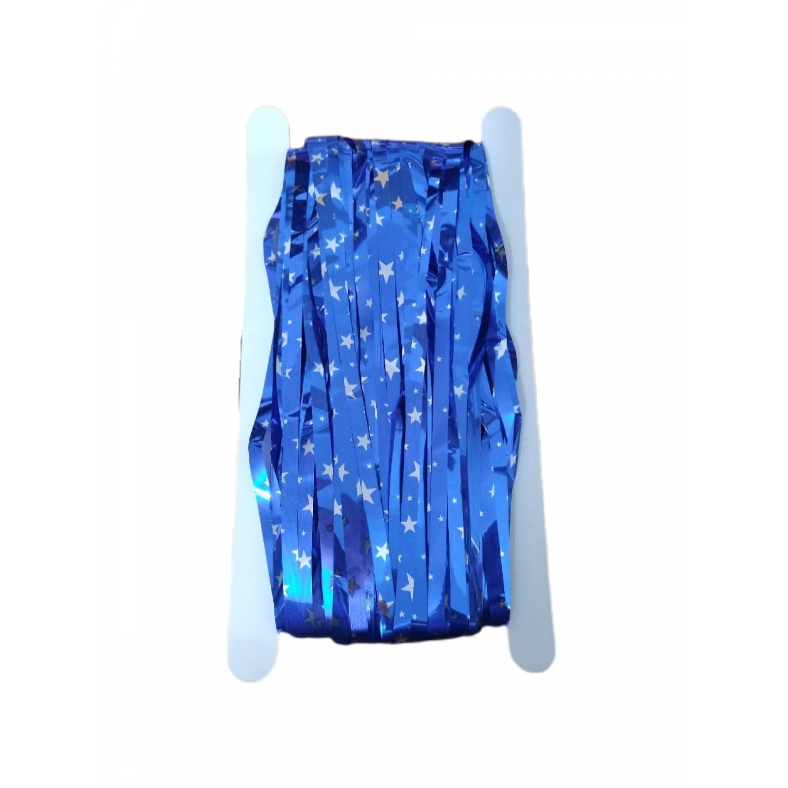 Cortina Lluvia Metálica Estrellas Azul Para Fiestas, Decoración 2x1m
