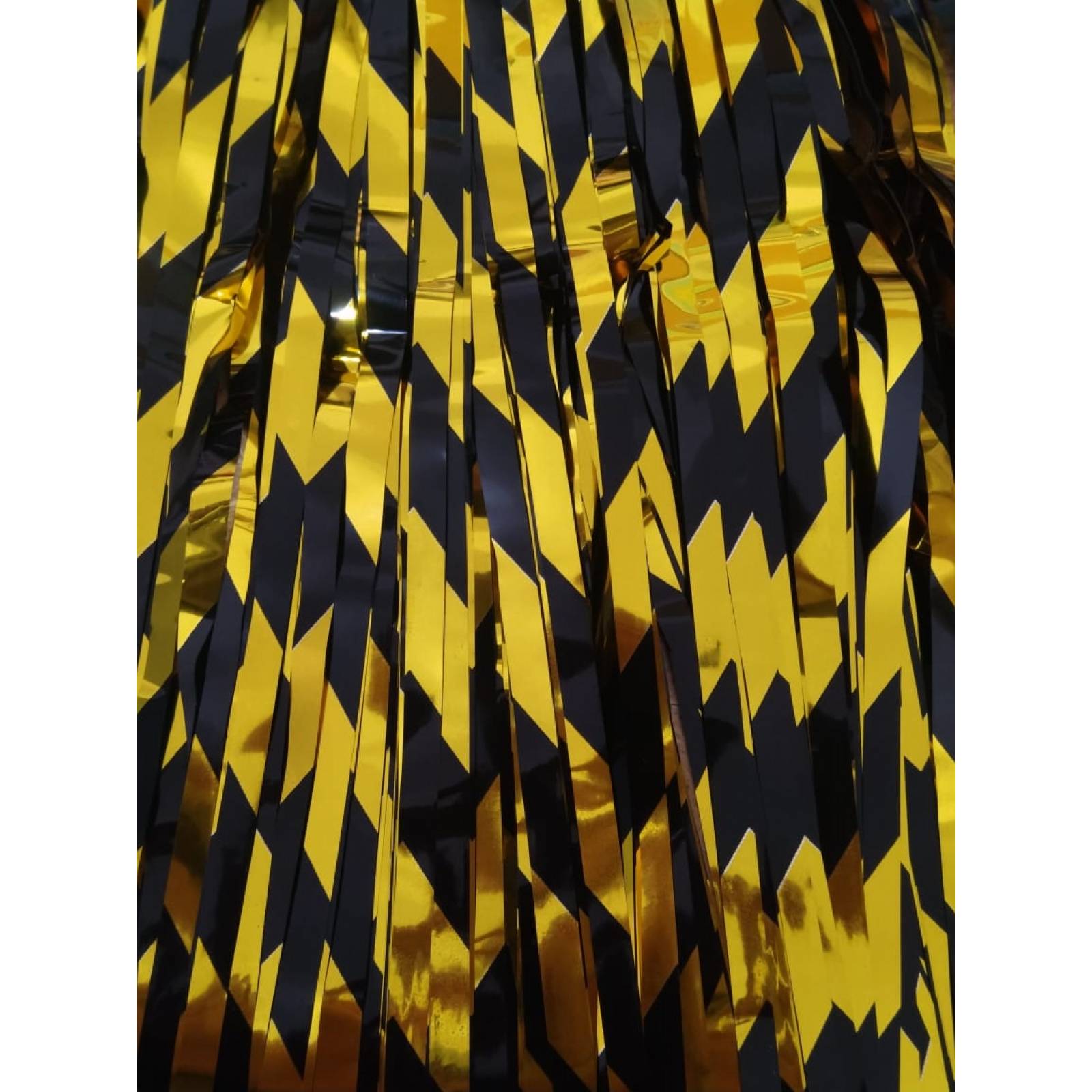 Cortina Lluvia Metálica Rayada Dorado Para Fiestas, Decoración 2x1m