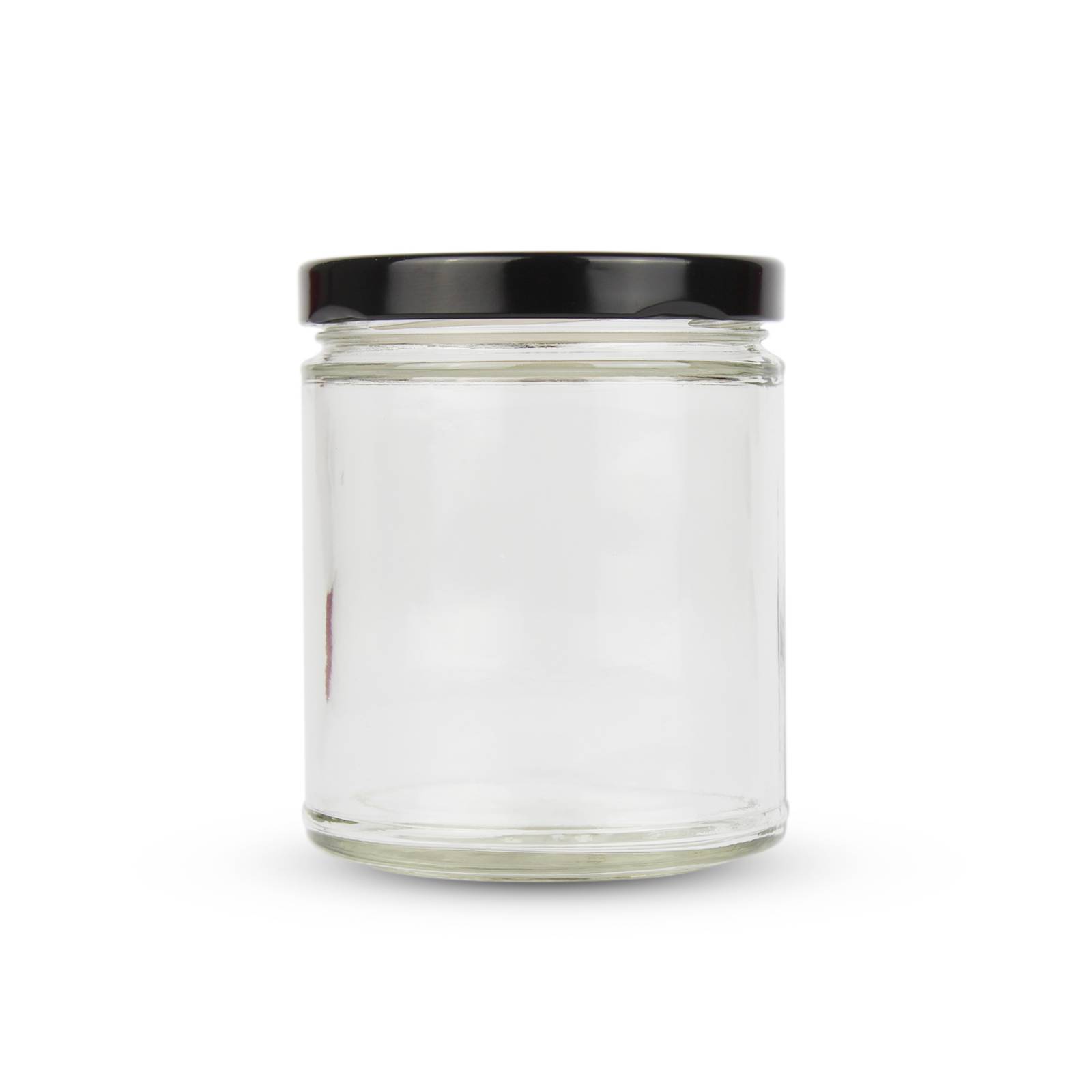 12 pz Frascos de Vidrio para Vela con Tapa Negra 277 ml