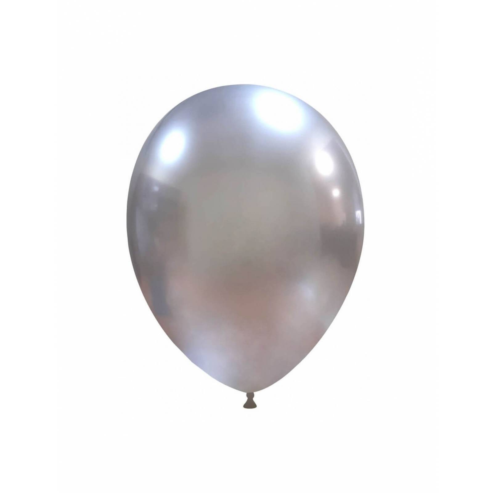 Globo Chrome Latex Del Numero 12 Para Decoración Paq 25 Pz Plateado.