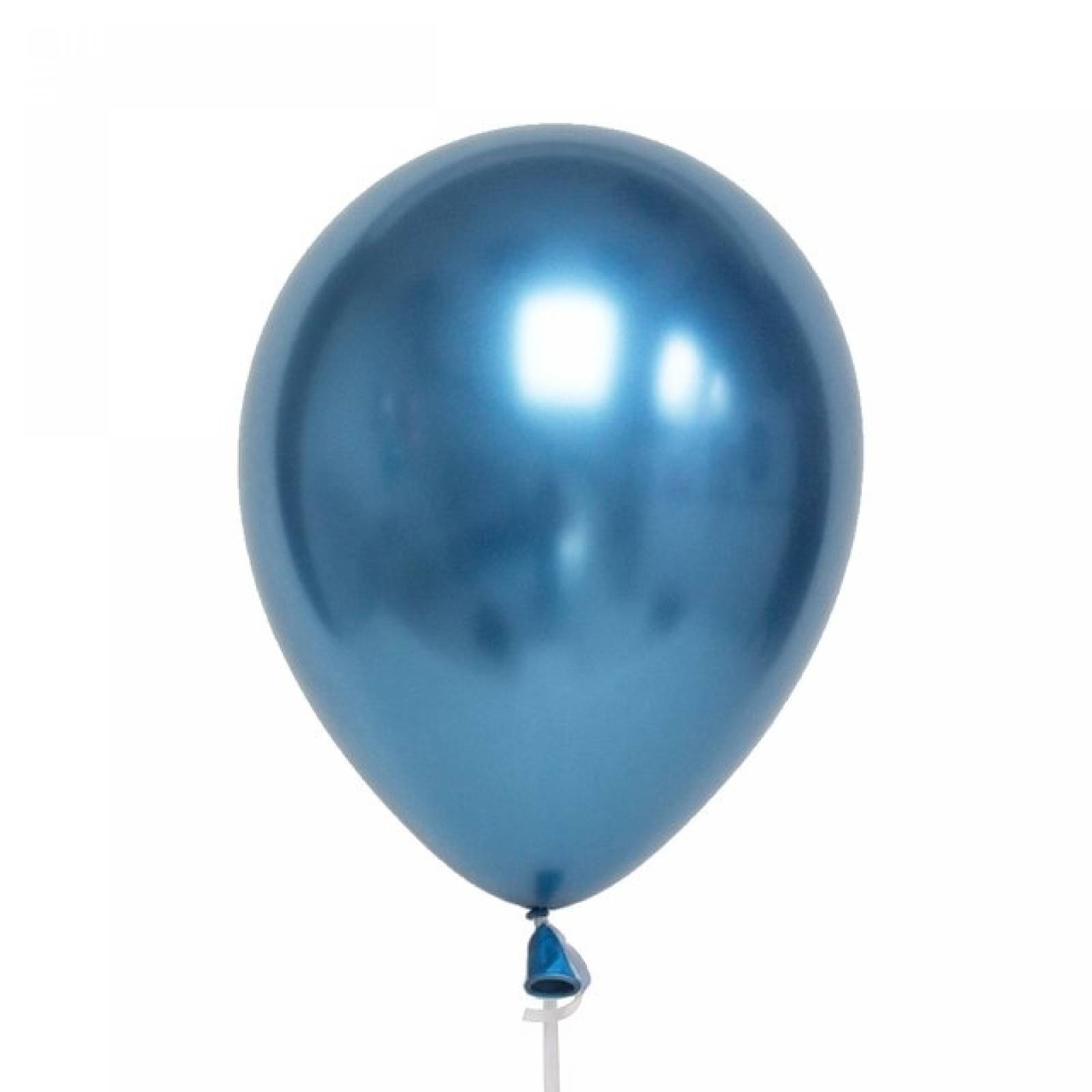 Globo Chrome Latex Del Numero 12 Para Decoración Paq 25 Pz Azul.
