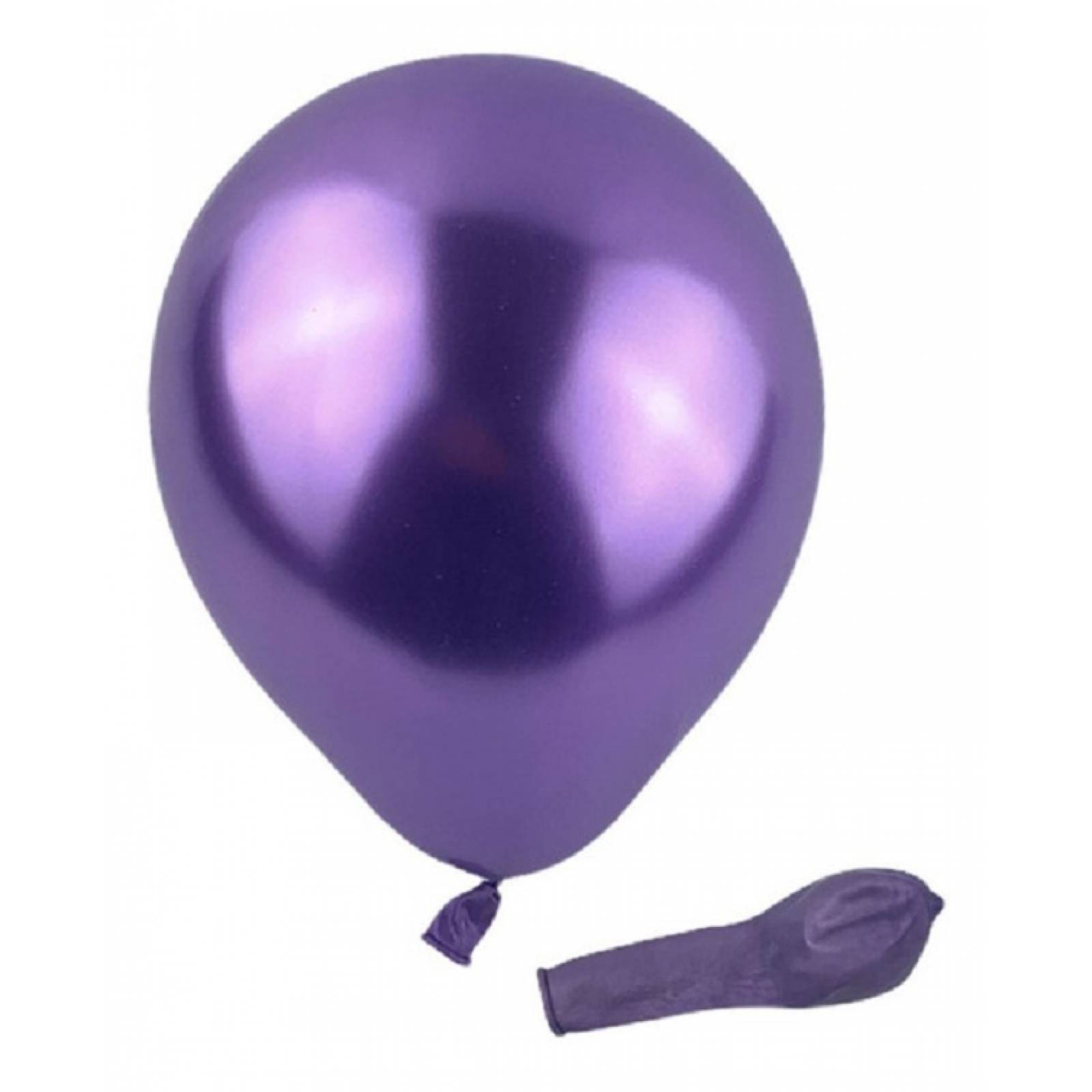 Globo Chrome Latex Del Numero 12 Para Decoración Paq 25 Pz Morado.