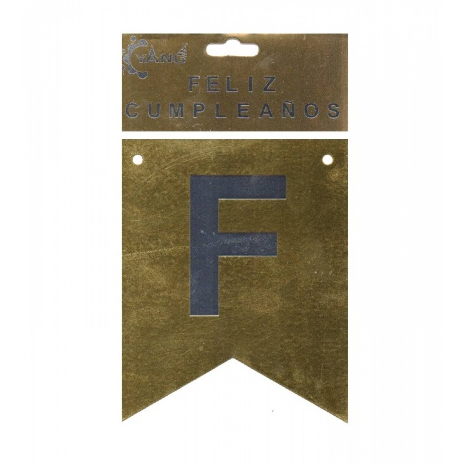 Guia De Banderines Banner Guirnalda Feliz Cumpleaños Dorado.