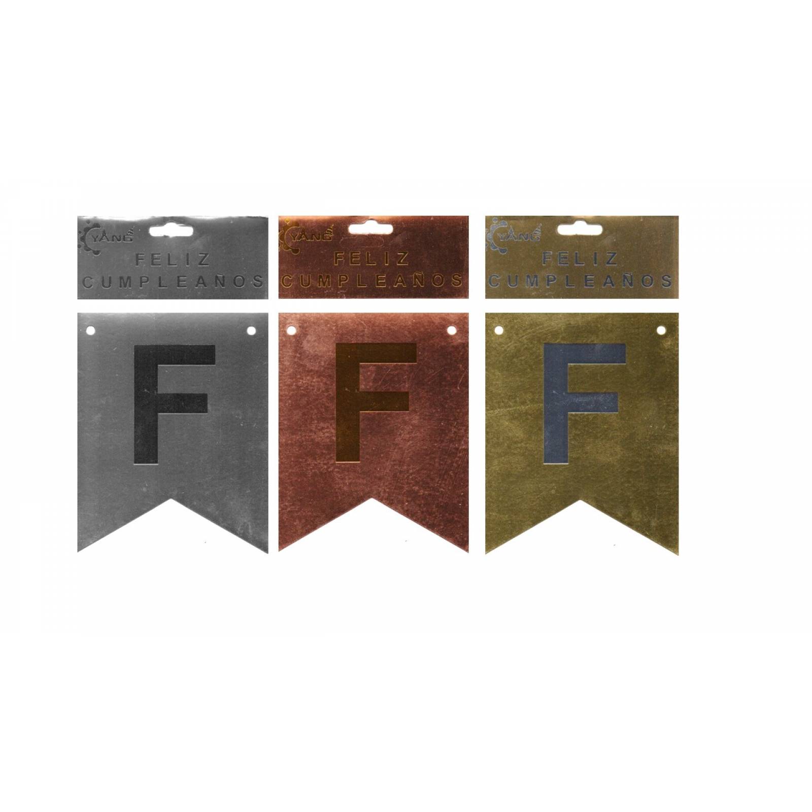 Guia De Banderines Banner Guirnalda Feliz Cumpleaños Dorado.