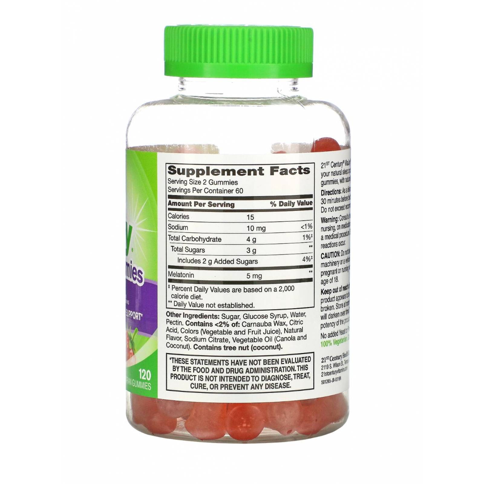 2 pz 21st Century VitaJoy Gummies Biotin, Fresa, 120pcs