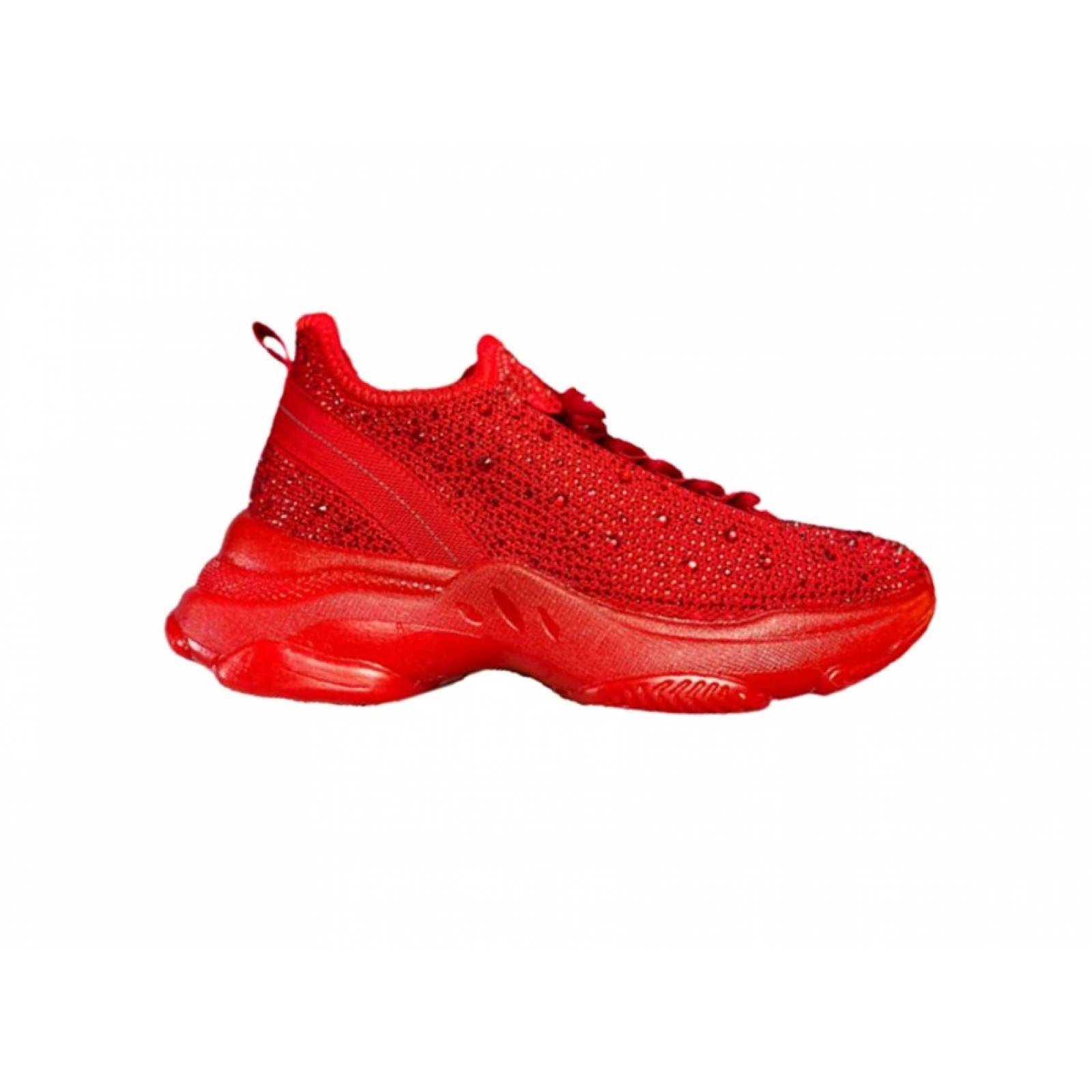 Tenis Sneakers con brillos Casual para Mujer Hanna MX Genova Red