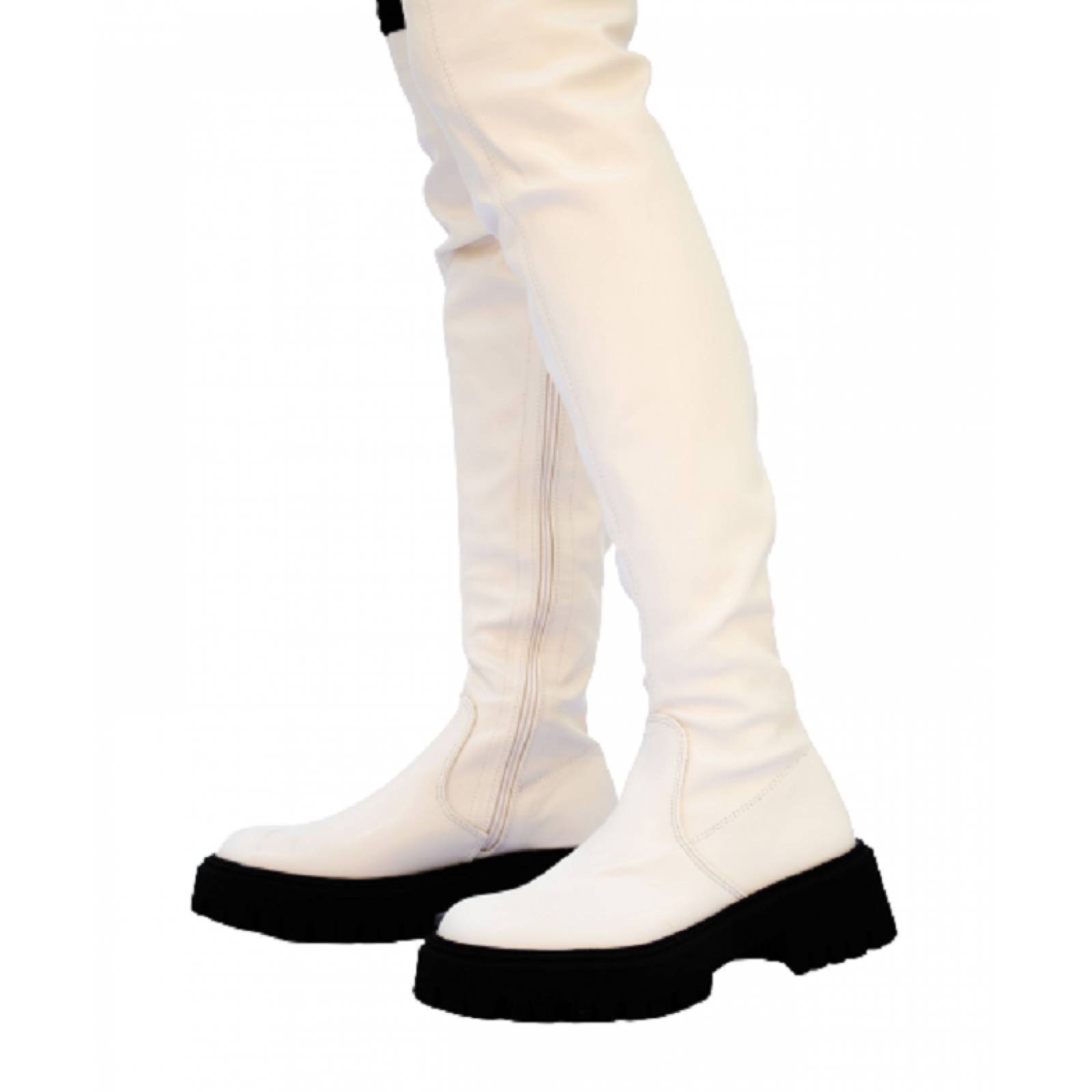 Bota Larga De Piso Casual Para Mujer Hanna Mx Leone Bone