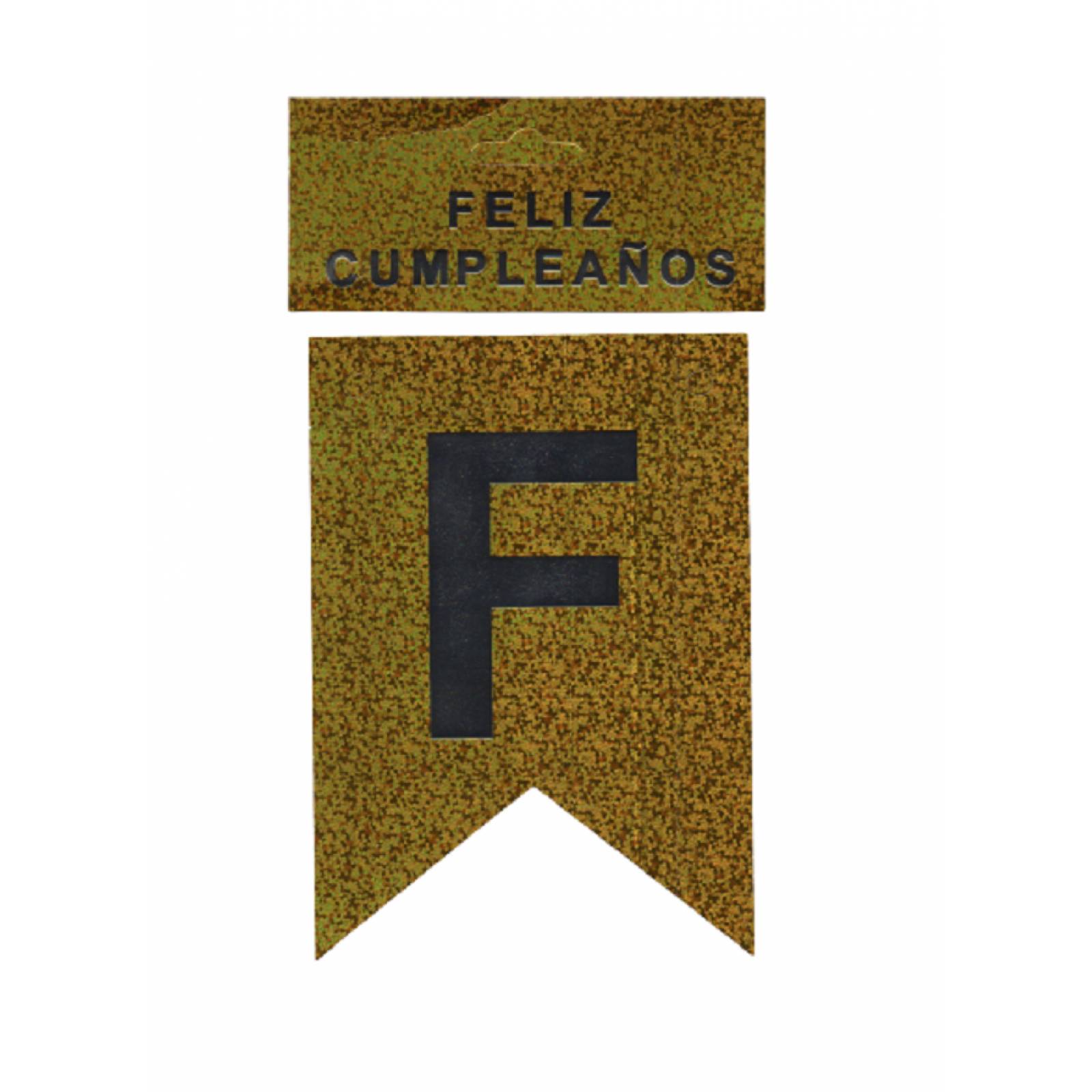 Guia De Banderines Banner Guirnalda Feliz Cumpleaños Dorado Brillos.