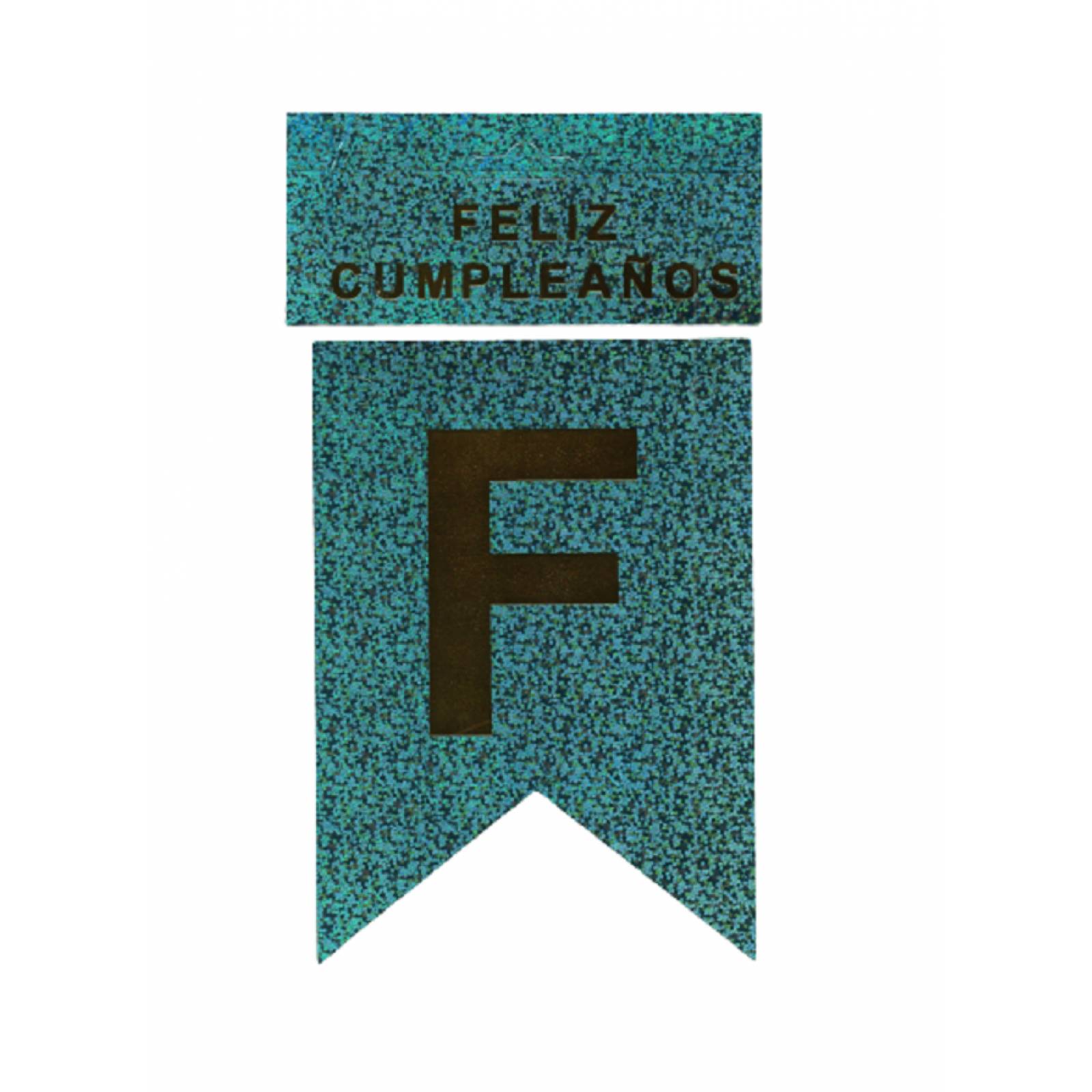 Guia De Banderines Banner Guirnalda Feliz Cumpleaños Azul Brillos.