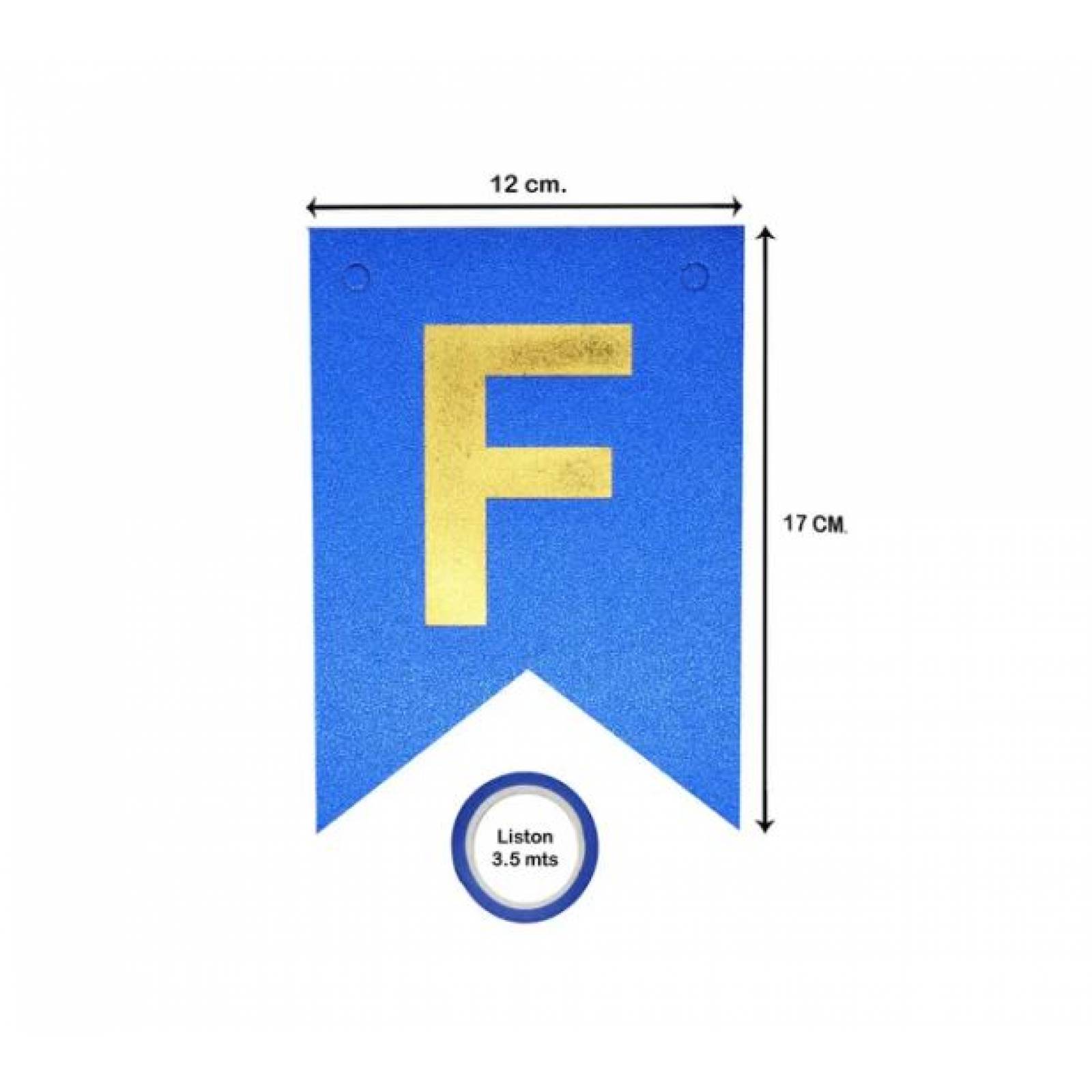 Guia De Banderines Banner Guirnalda Feliz Cumpleaños Azul Brillos.