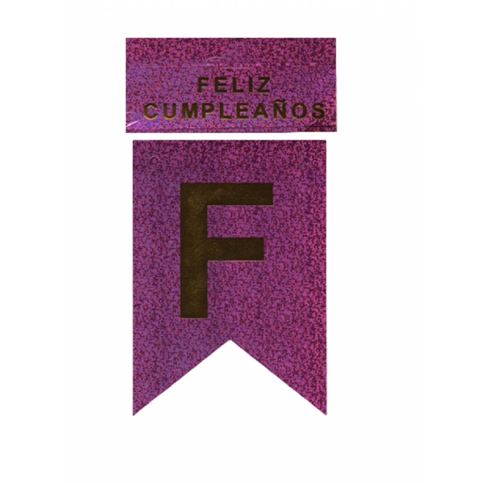 Guia De Banderines Banner Guirnalda Feliz Cumpleaños Rosa Brillos.