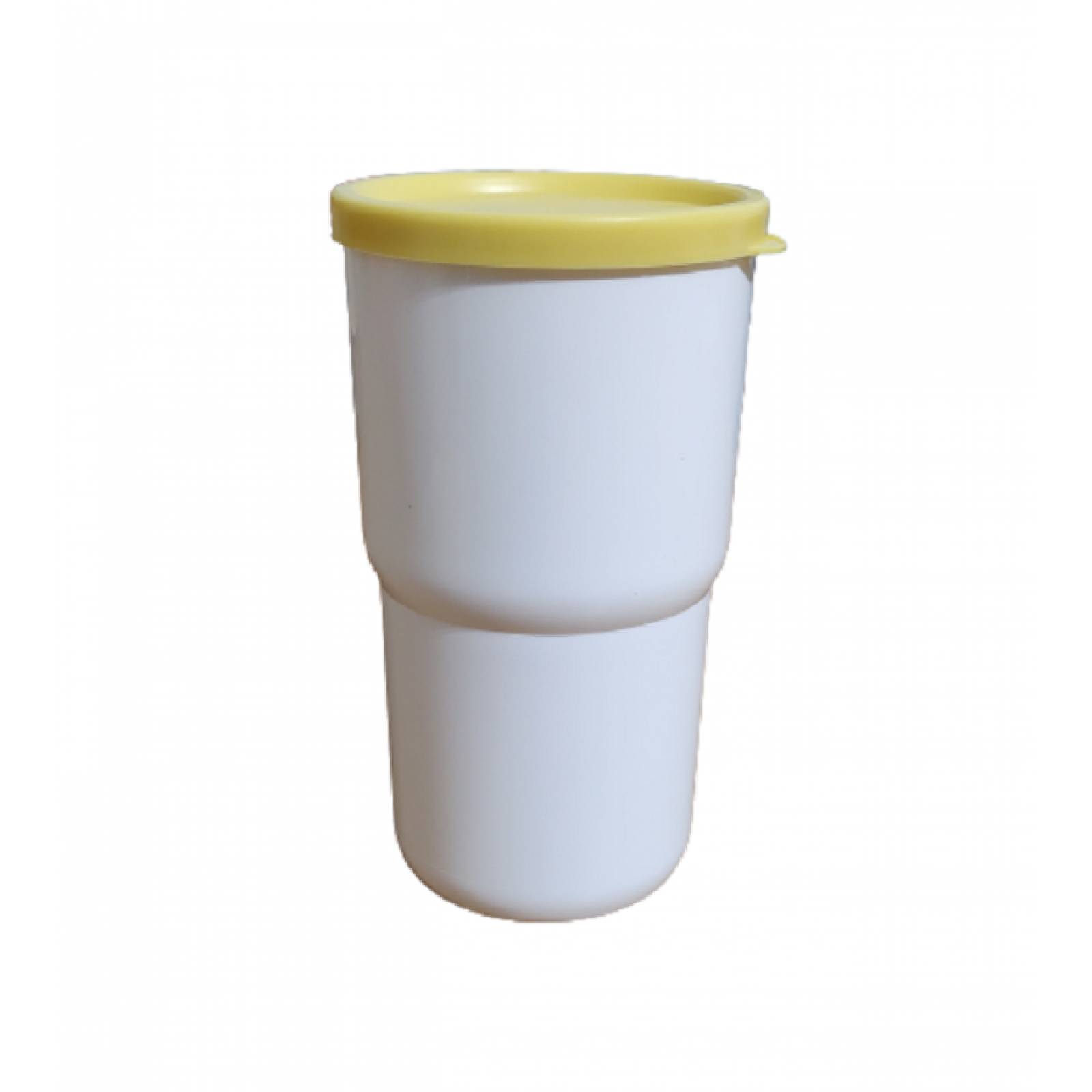Set 4 pz Vasos Caribe Mediano con Tapa Tupperware Amarillo