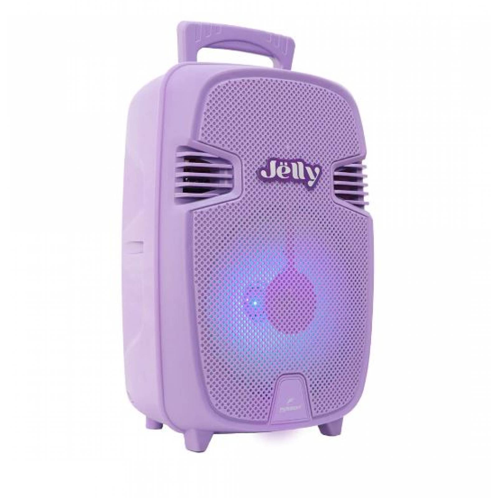 Bafle Amplificado 8" Recargable BT/FM/USB/MICRO SD/ LUZ LED/ TWS/ AUDIO IN Color Morado.