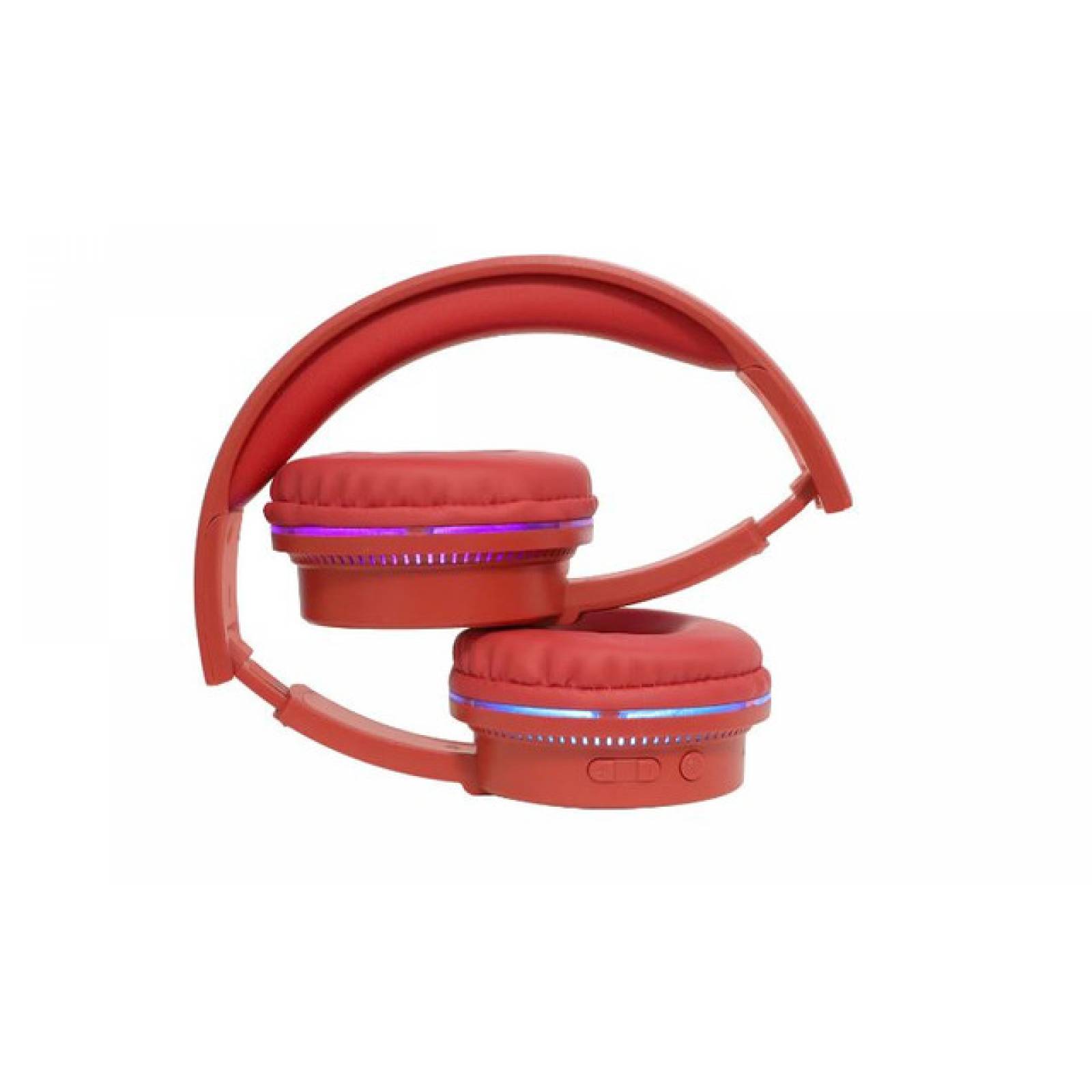 Audifonos Inalámbricos Bluetooth Input M3.5MM Con Circulo De Luz Color Rojo.