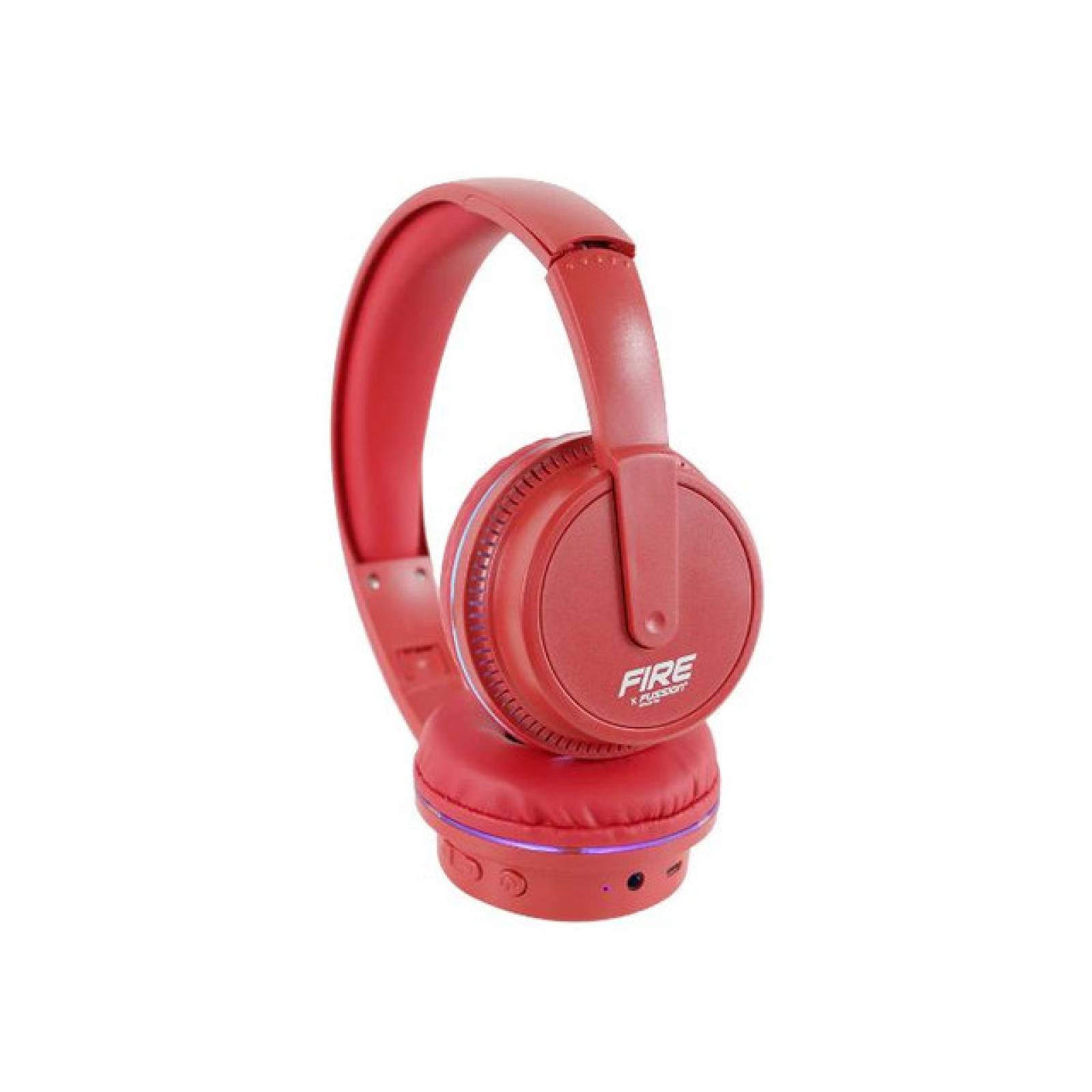 Audifonos Inalámbricos Bluetooth Input M3.5MM Con Circulo De Luz Color Rojo.