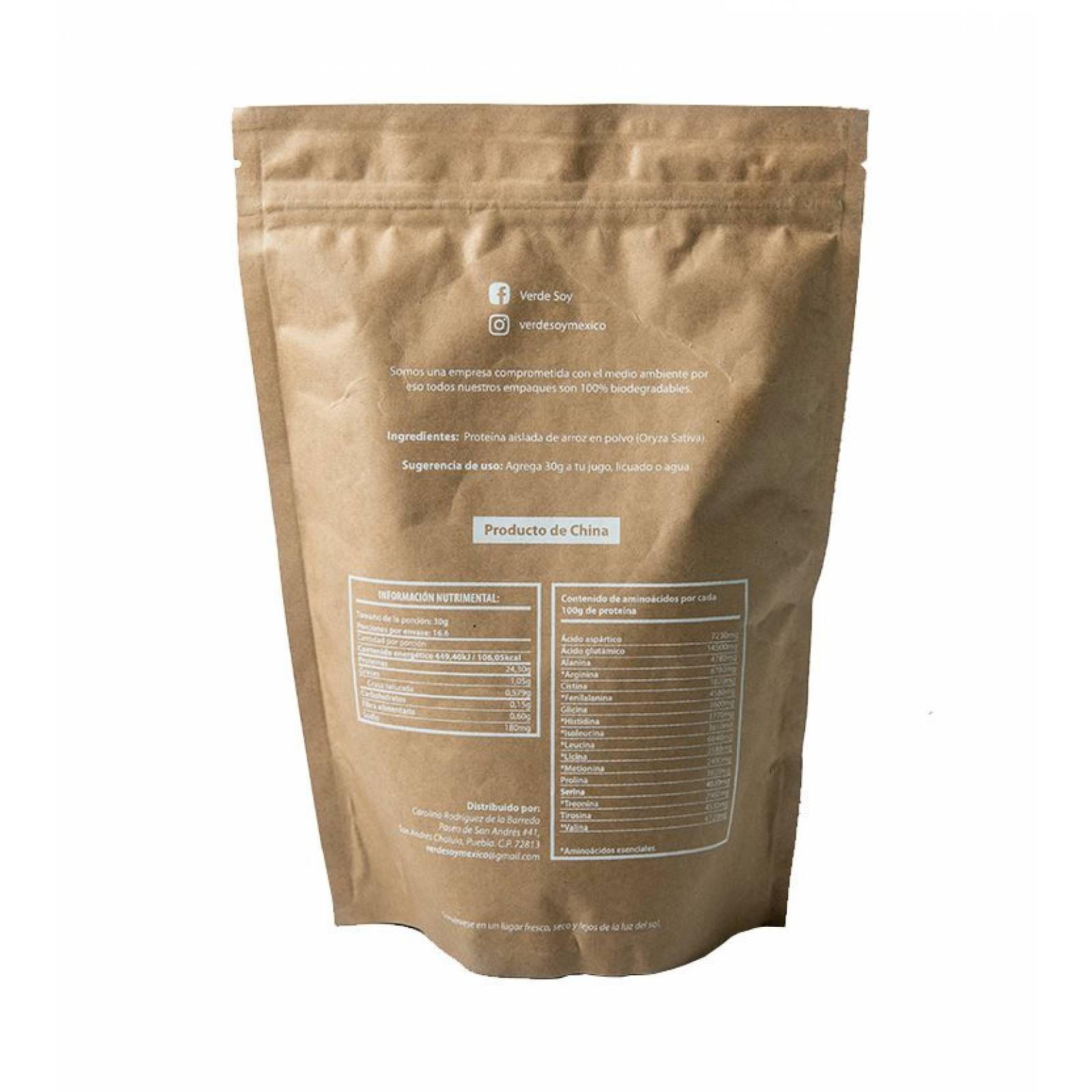 Proteina de Arroz orgánico 500gr