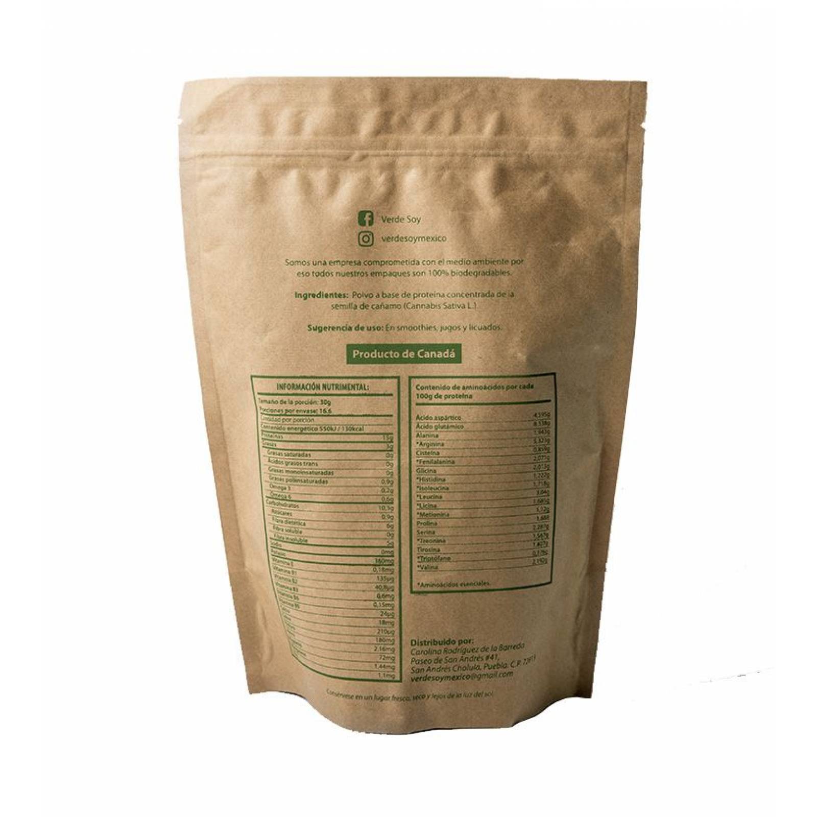 Proteina de Hemp orgánico 500gr