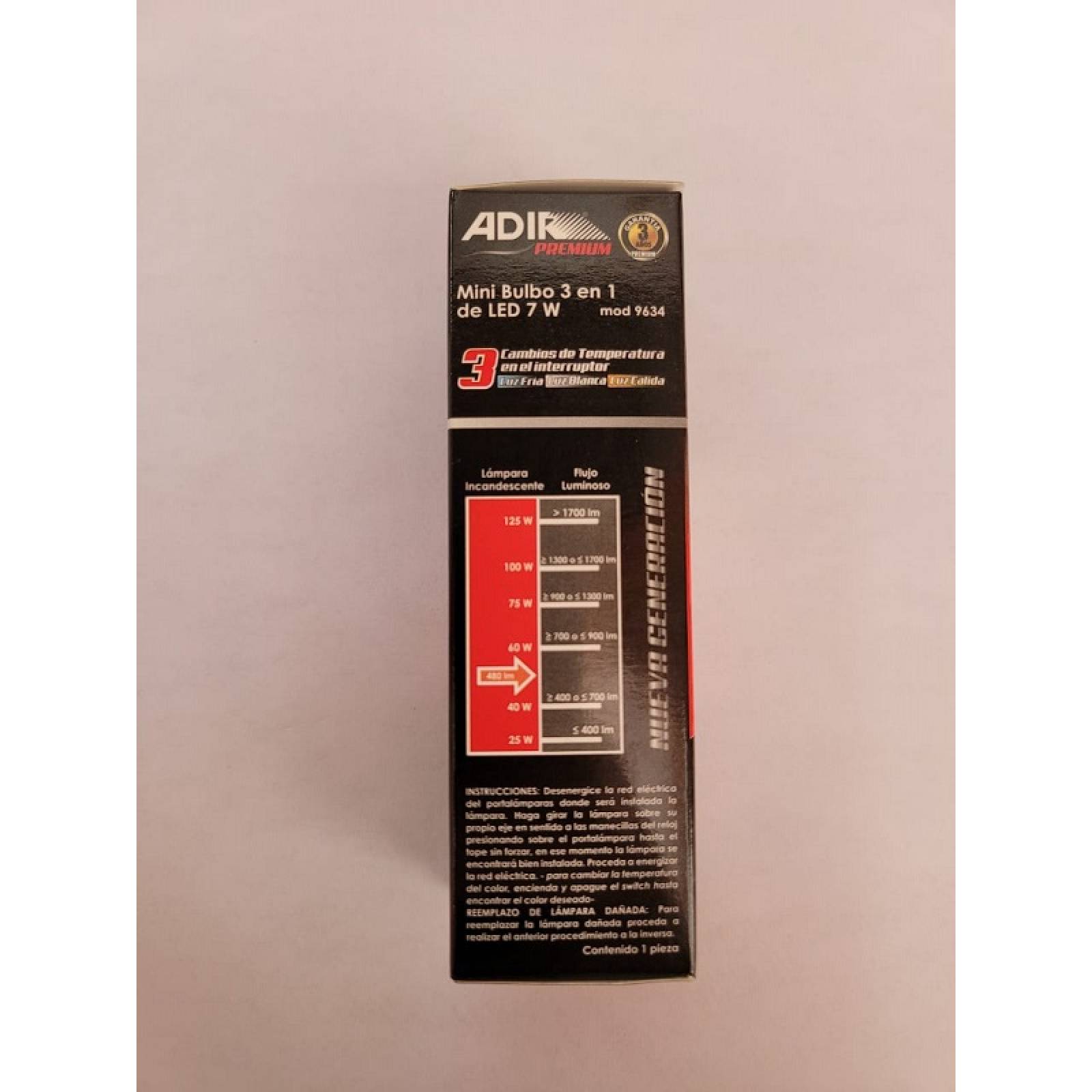 MINI BULBO LED 3 TEMPERATURAS 7W 9634