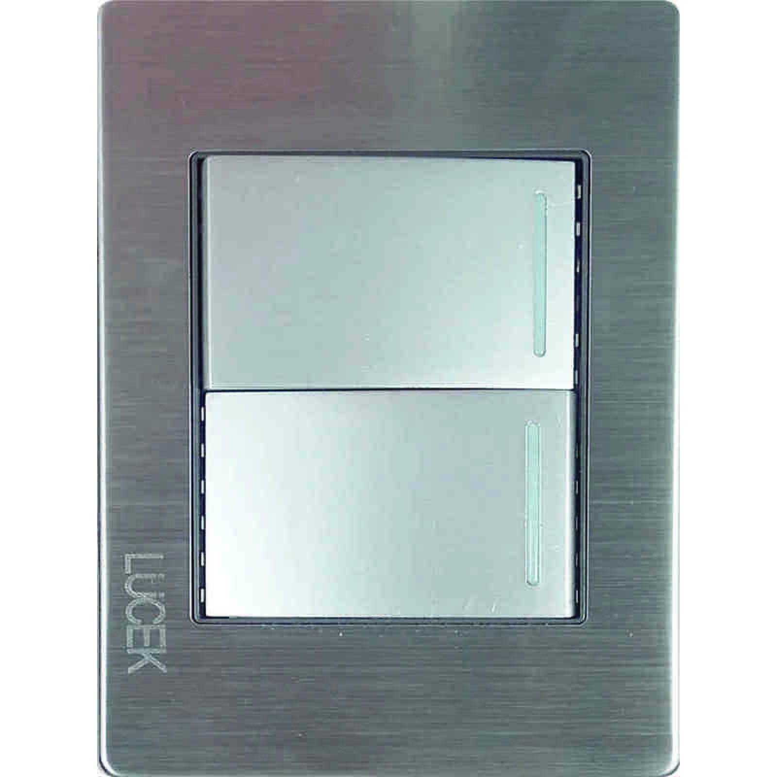 APAGADOR DOBLE PLATA C/PLACA LUCEK PREMIUM