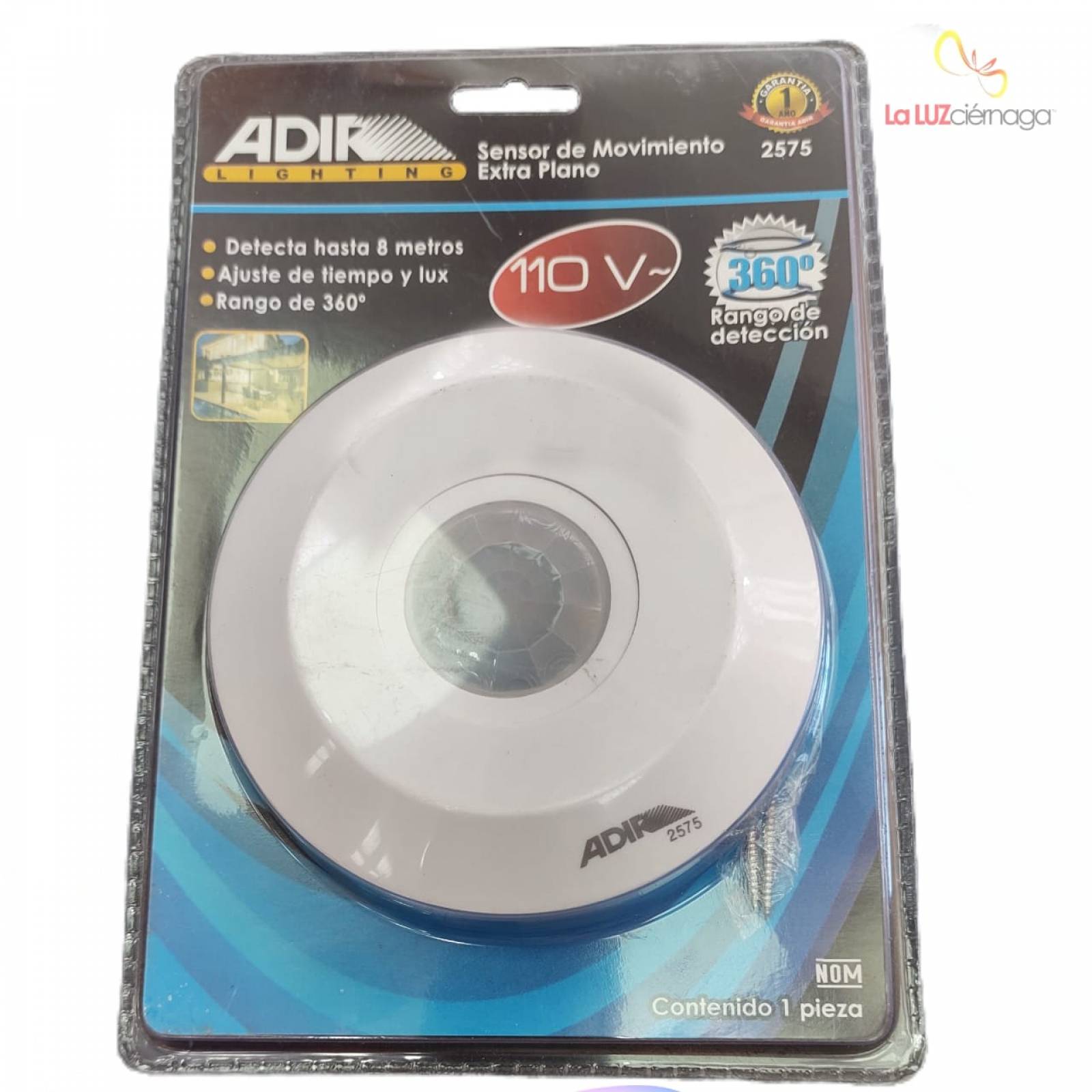 SENSOR DE MOVIMIENTO EXTRA PLANO, DETECTA 8 MTS