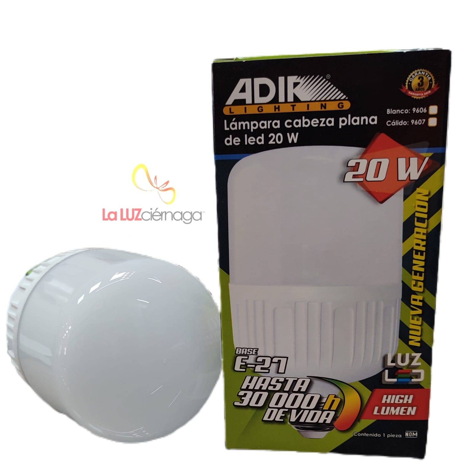 FOCO JUMBO LED 20W LUZ CALIDA BASE E-27 9607 ADIR