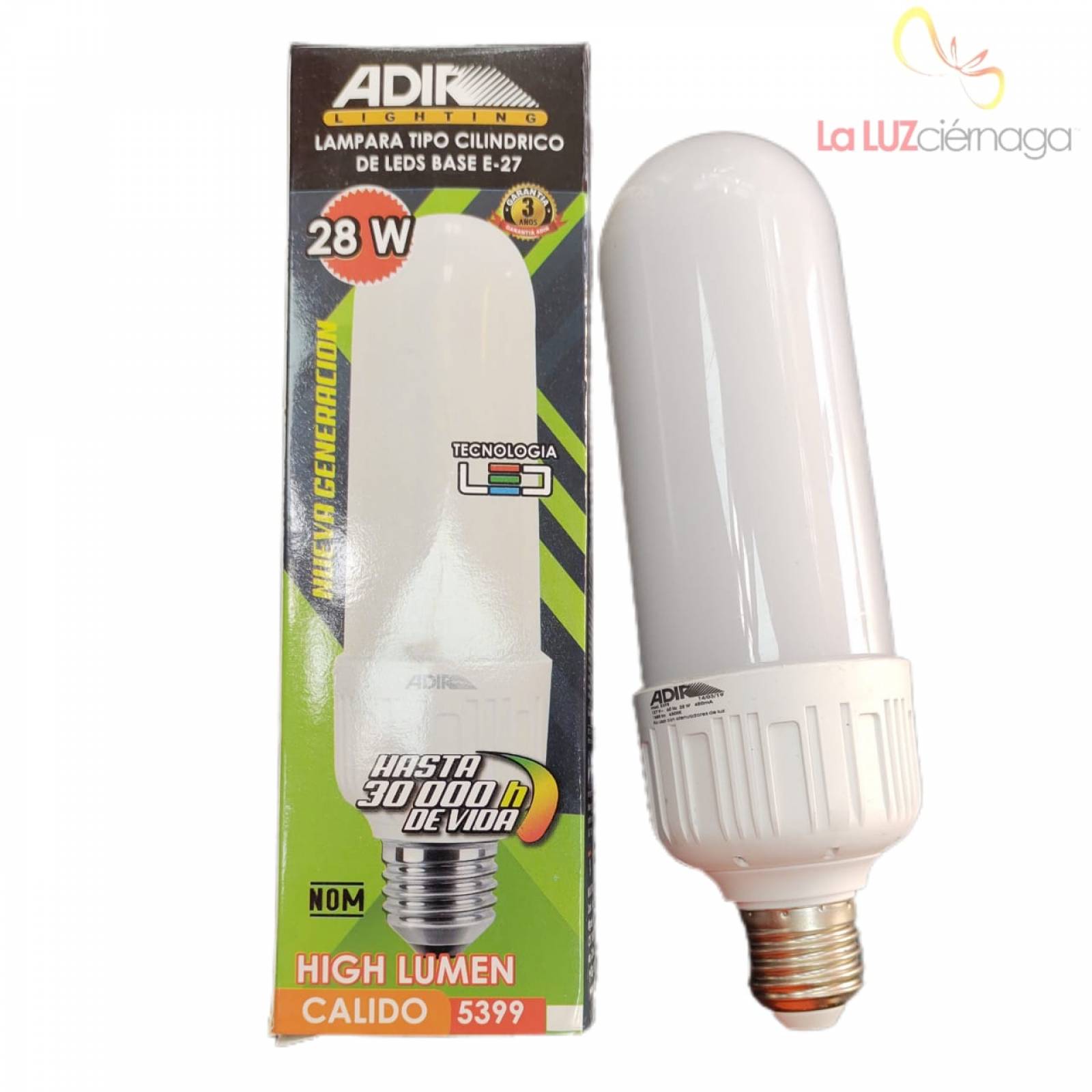 FOCO LED CILINDRICO 28W  LUZ BLANCA