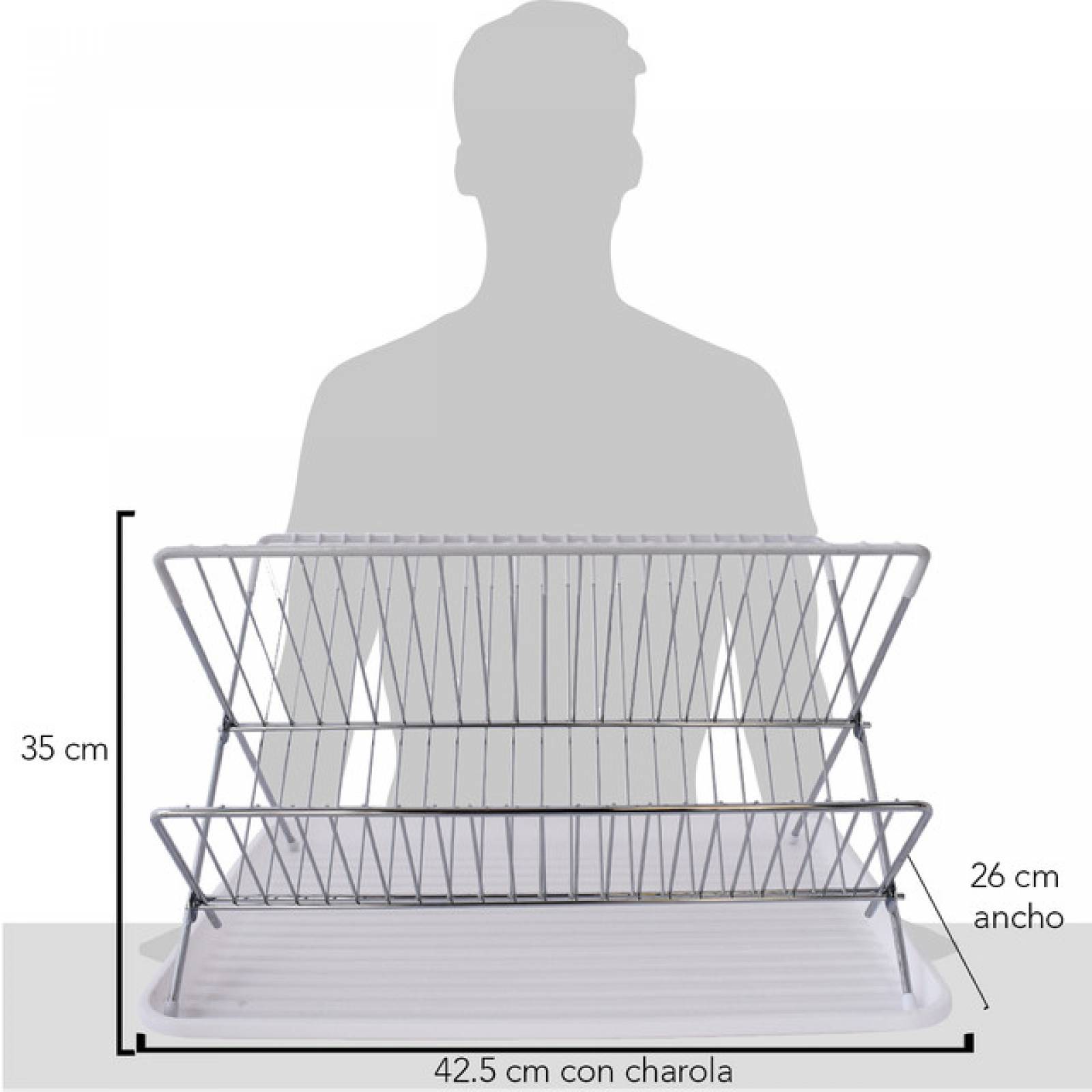 Top Choice 2415-1339 Escurridor de Trastes Moderno Plegable Acero Inoxidable (Blanco)