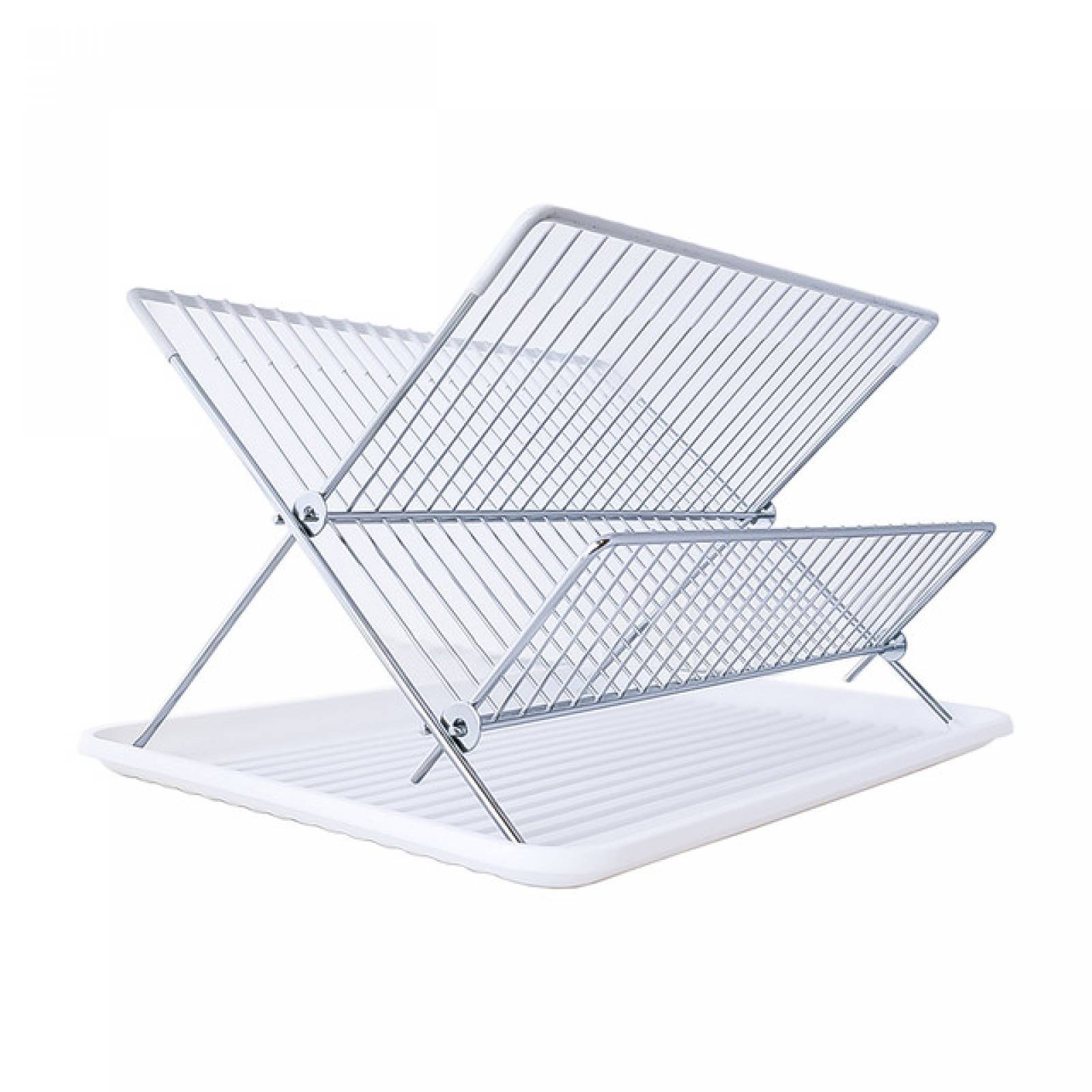 Top Choice 2415-1339 Escurridor de Trastes Moderno Plegable Acero Inoxidable (Blanco)