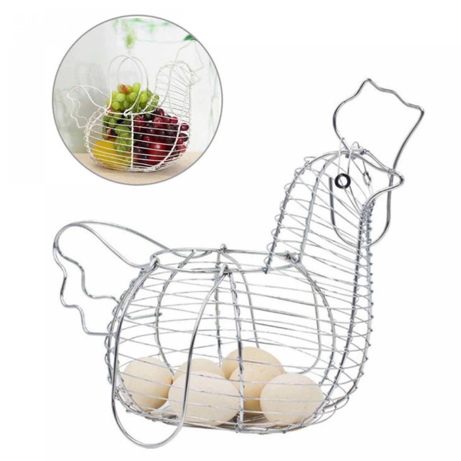 Top Choice 2415-1702 Huevera Canasta Para Huevo de Almacenamiento Cromo