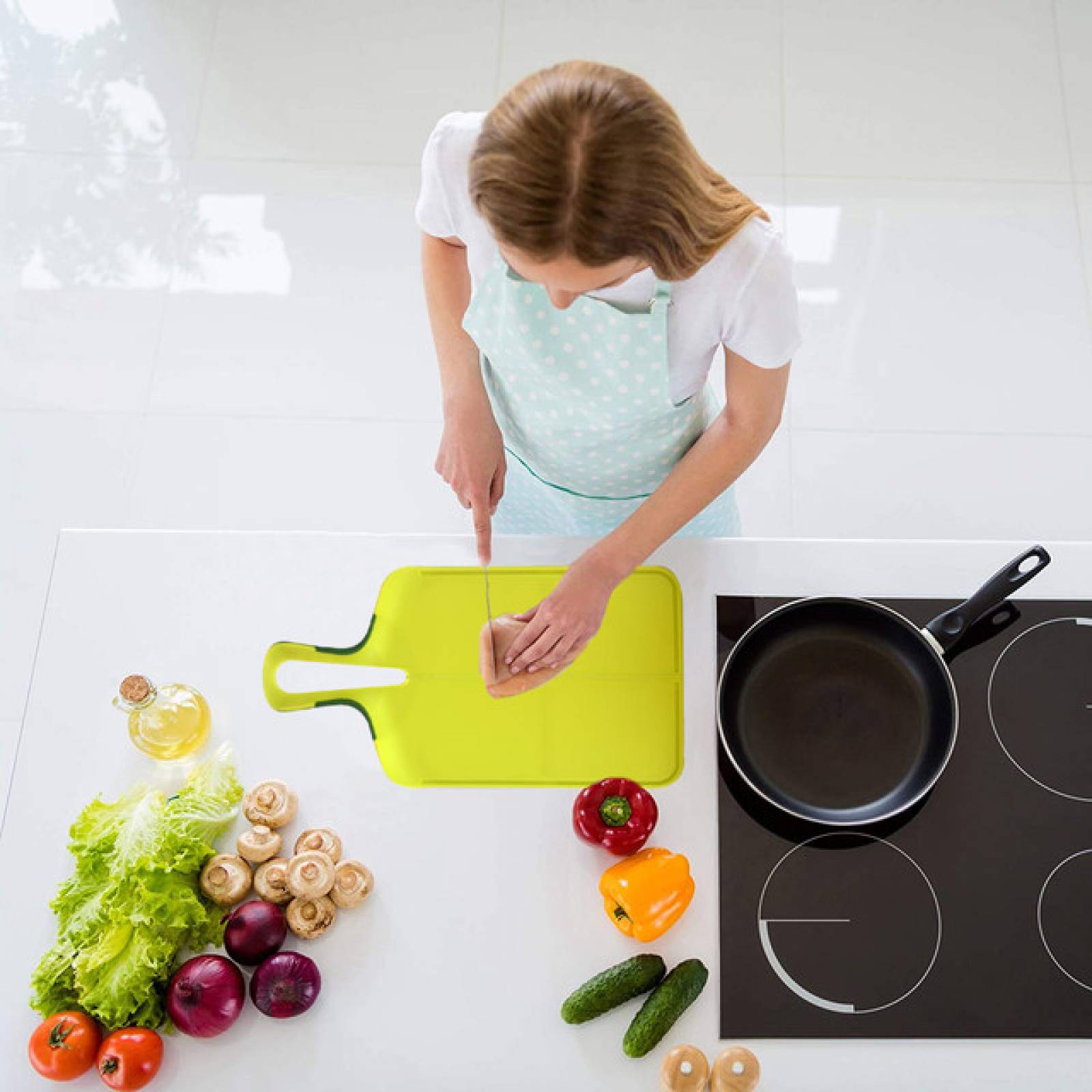 Top Choice 2415-2239 Tabla De Silicon Para Picar Alimentos Utensilios Cocina Color Verde