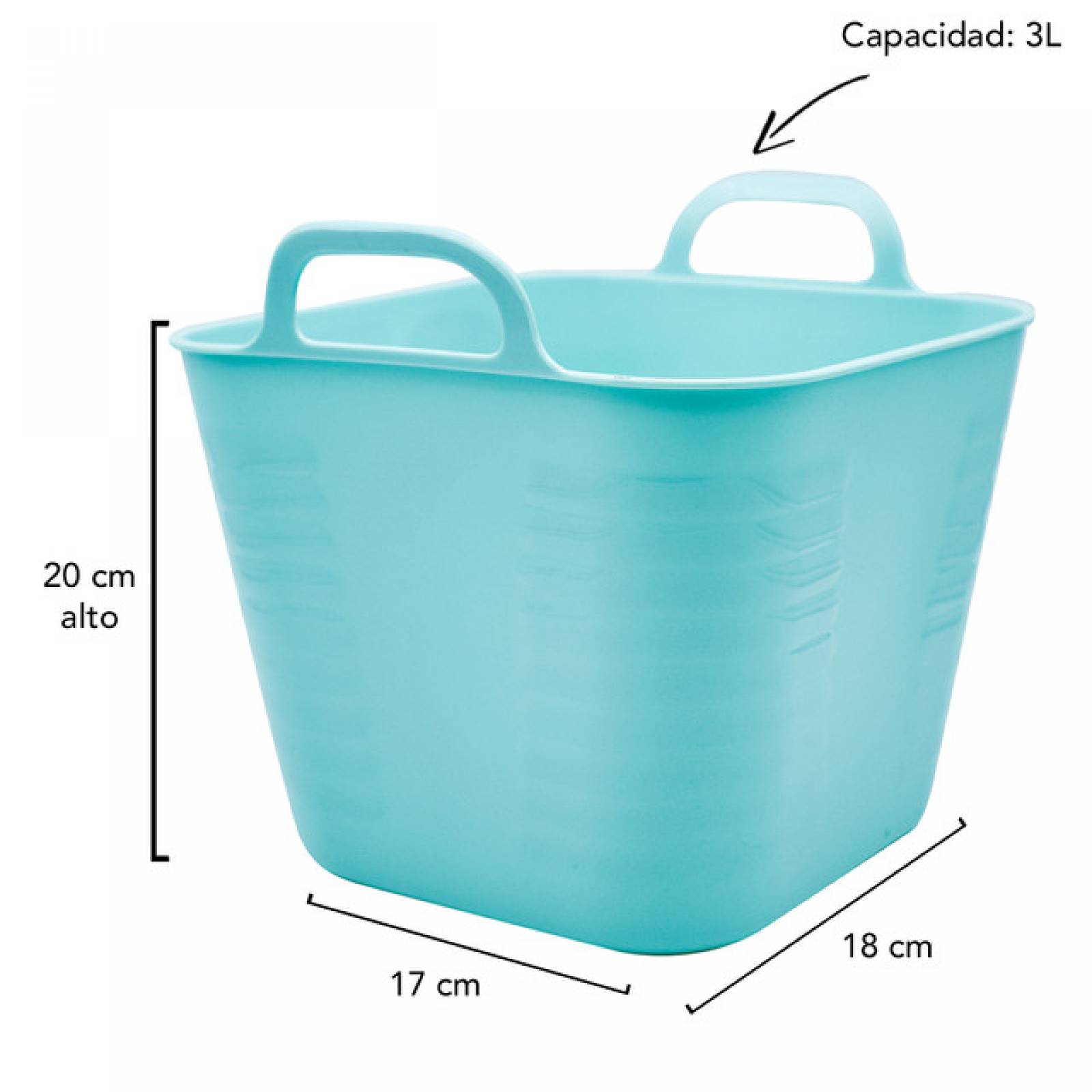 Top Choice 2415-3360 Caja Canasta Cesta Organizadora Almacenamiento de Plastico con capacidad de 3 litros color Celeste