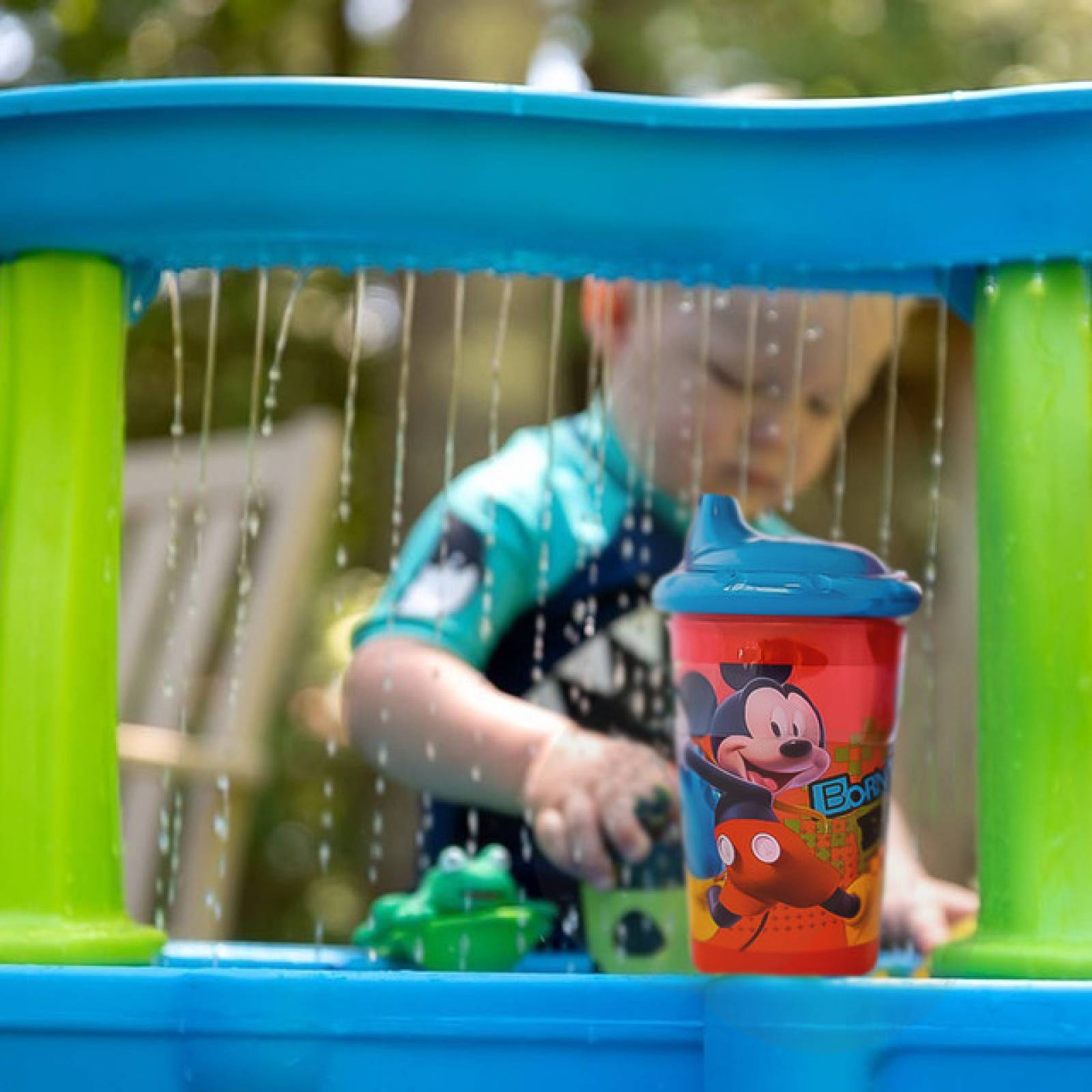 Fun Kids 1703-20 Disney Junior Juego de 2 Vasos Entrenadores Mickey Mouse Biberones con Chupon parra Bebes y Ninos, Azul y Amarillo