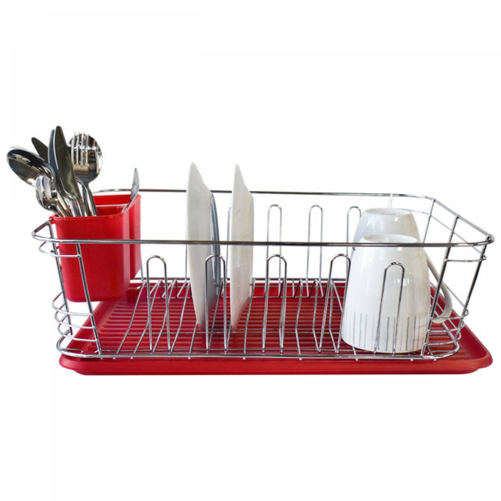 Top Choice 2415-1941 Escurridor de Trastes Charola para Platos Acero Inoxidable (Rojo)